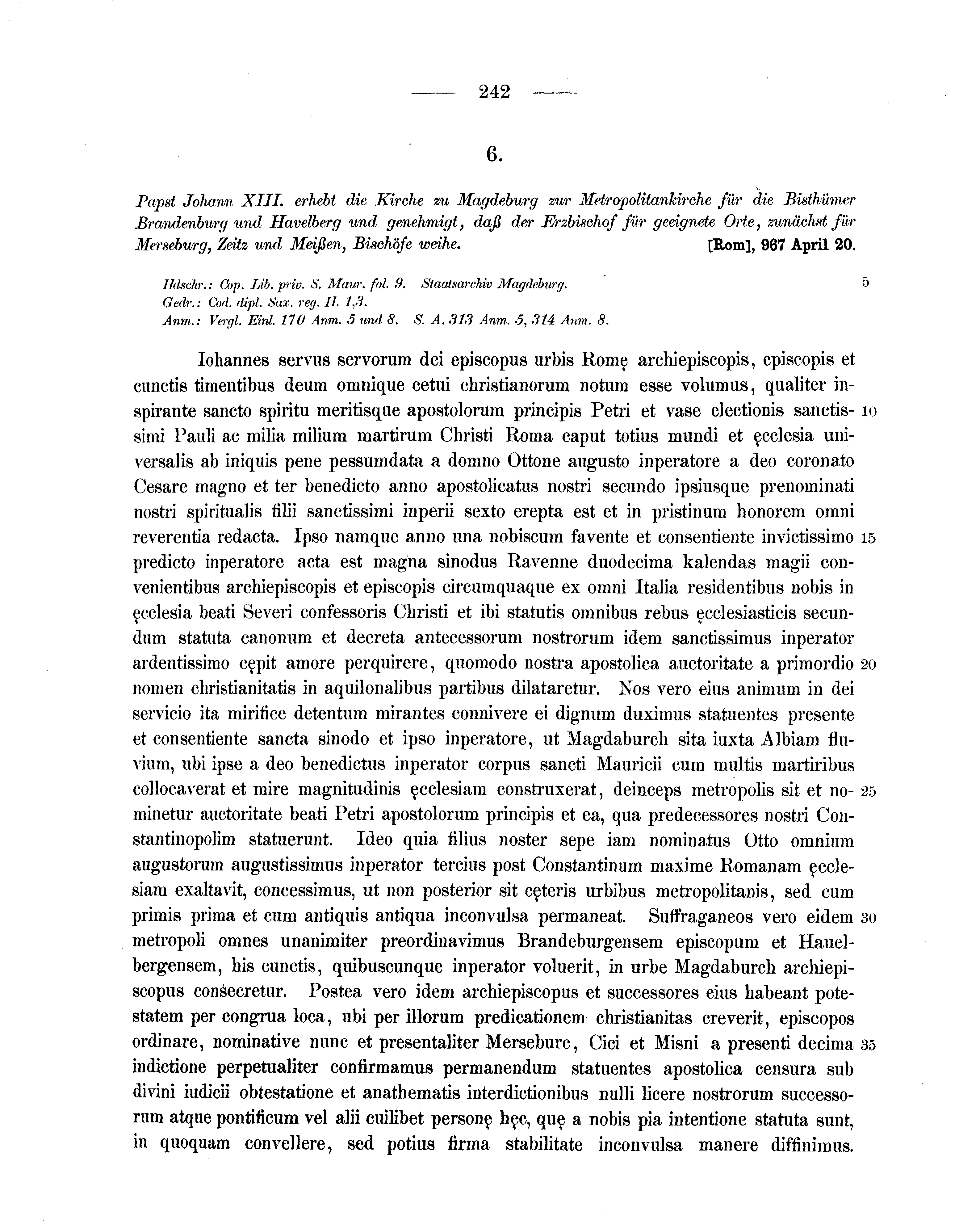 Historische Urkunde Seite 242 aus Band cds1a1