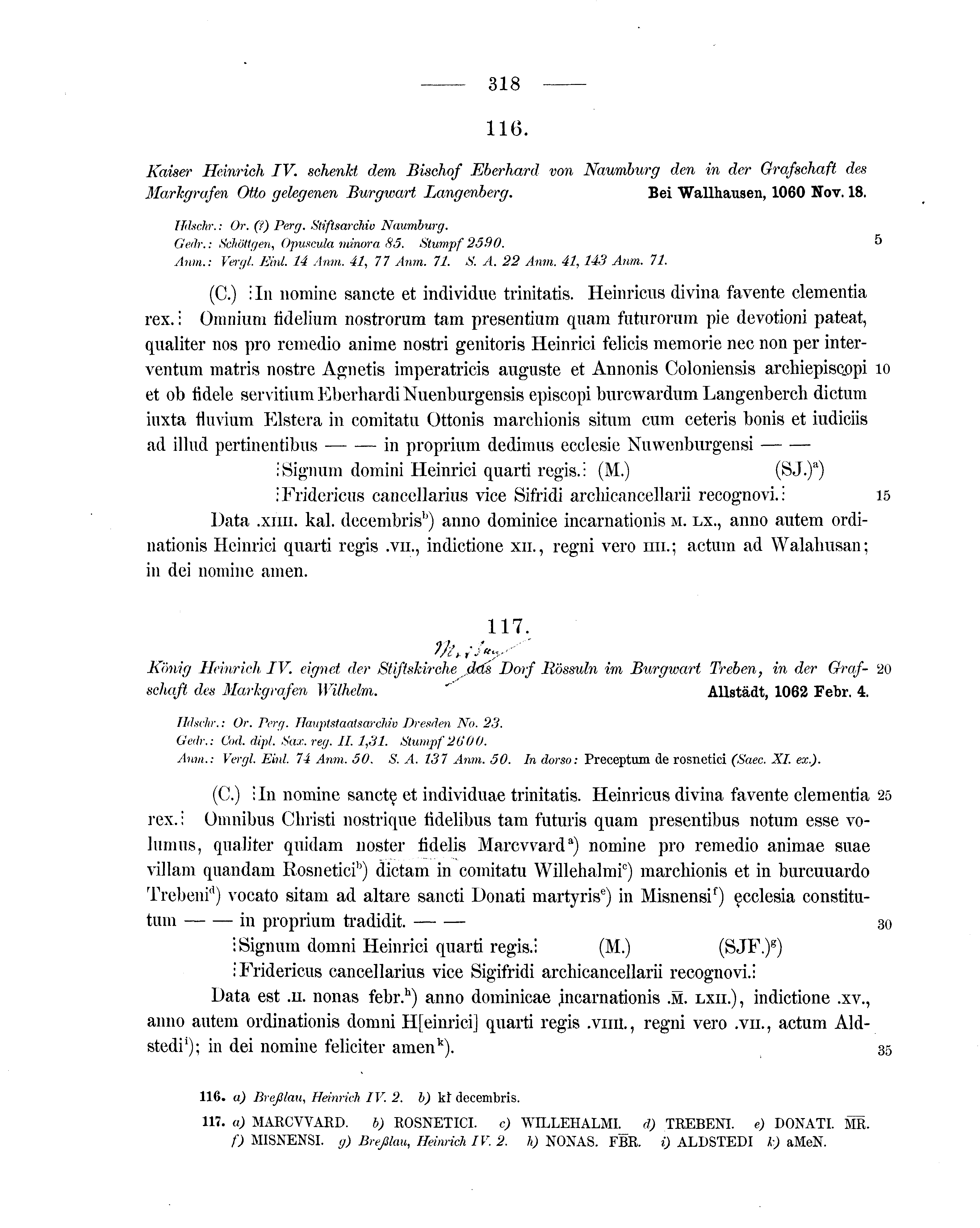 Historische Urkunde Seite 318 aus Band cds1a1