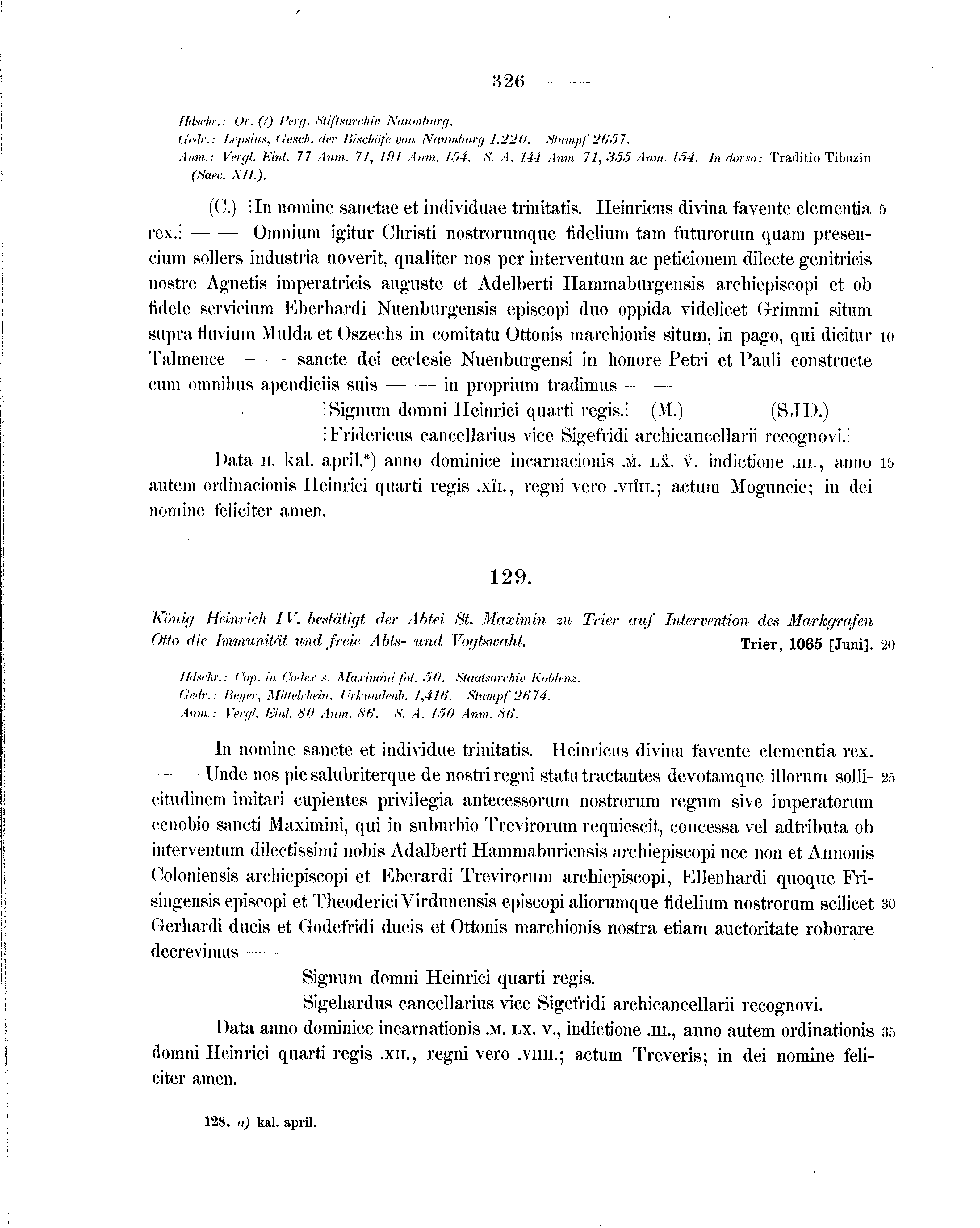 Historische Urkunde Seite 326 aus Band cds1a1