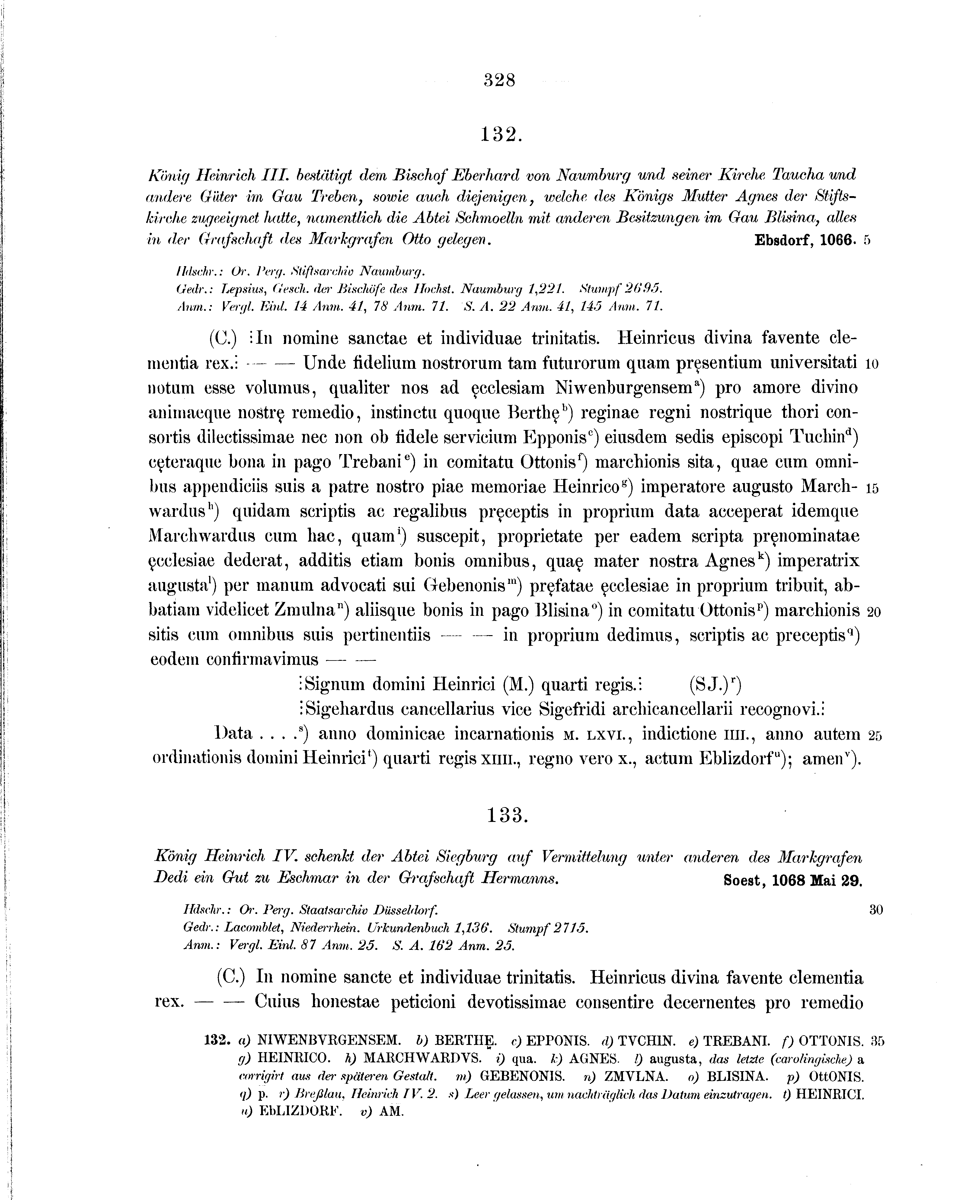 Historische Urkunde Seite 328 aus Band cds1a1