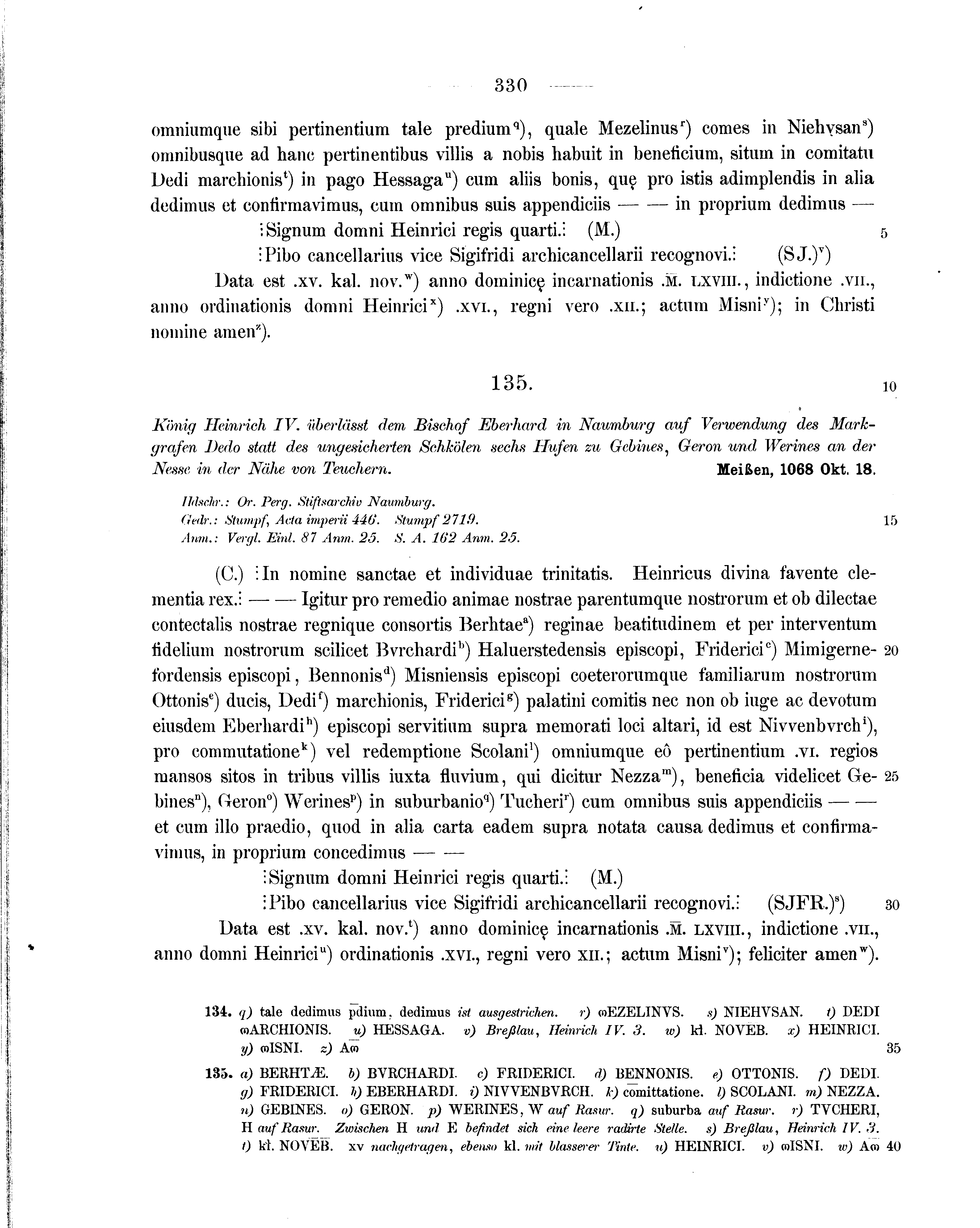 Historische Urkunde Seite 330 aus Band cds1a1