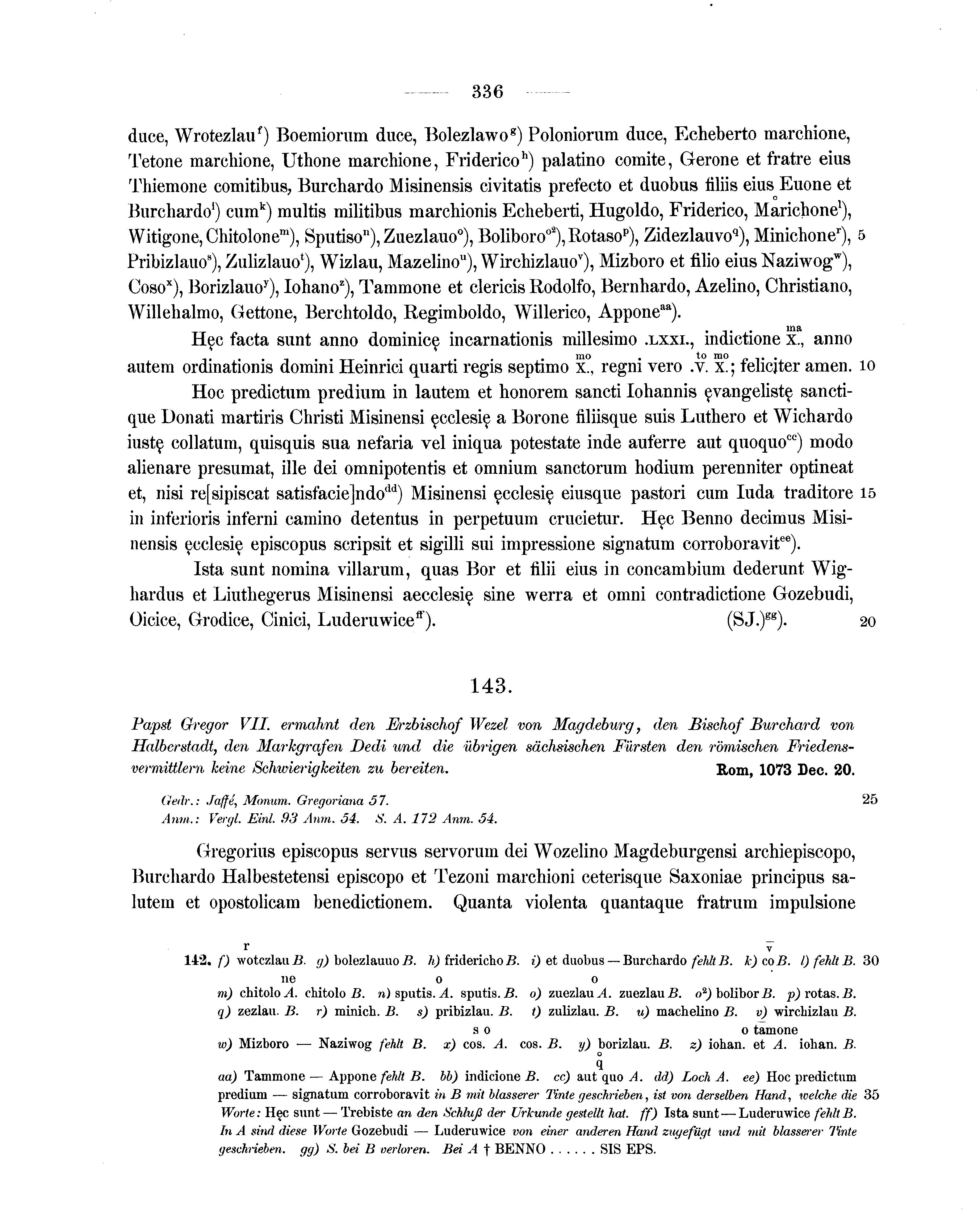 Historische Urkunde Seite 336 aus Band cds1a1