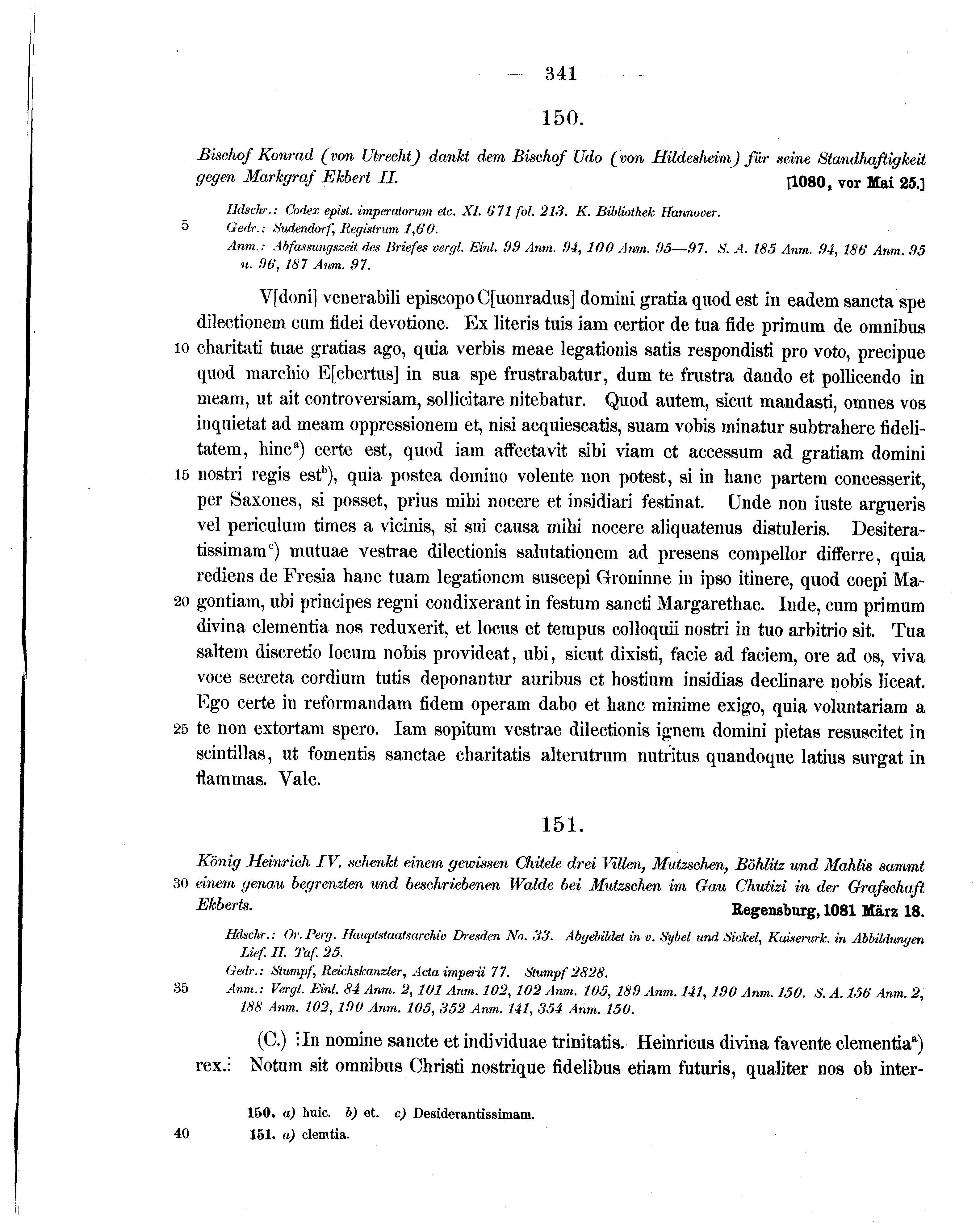 Historische Urkunde Seite 341 aus Band cds1a1