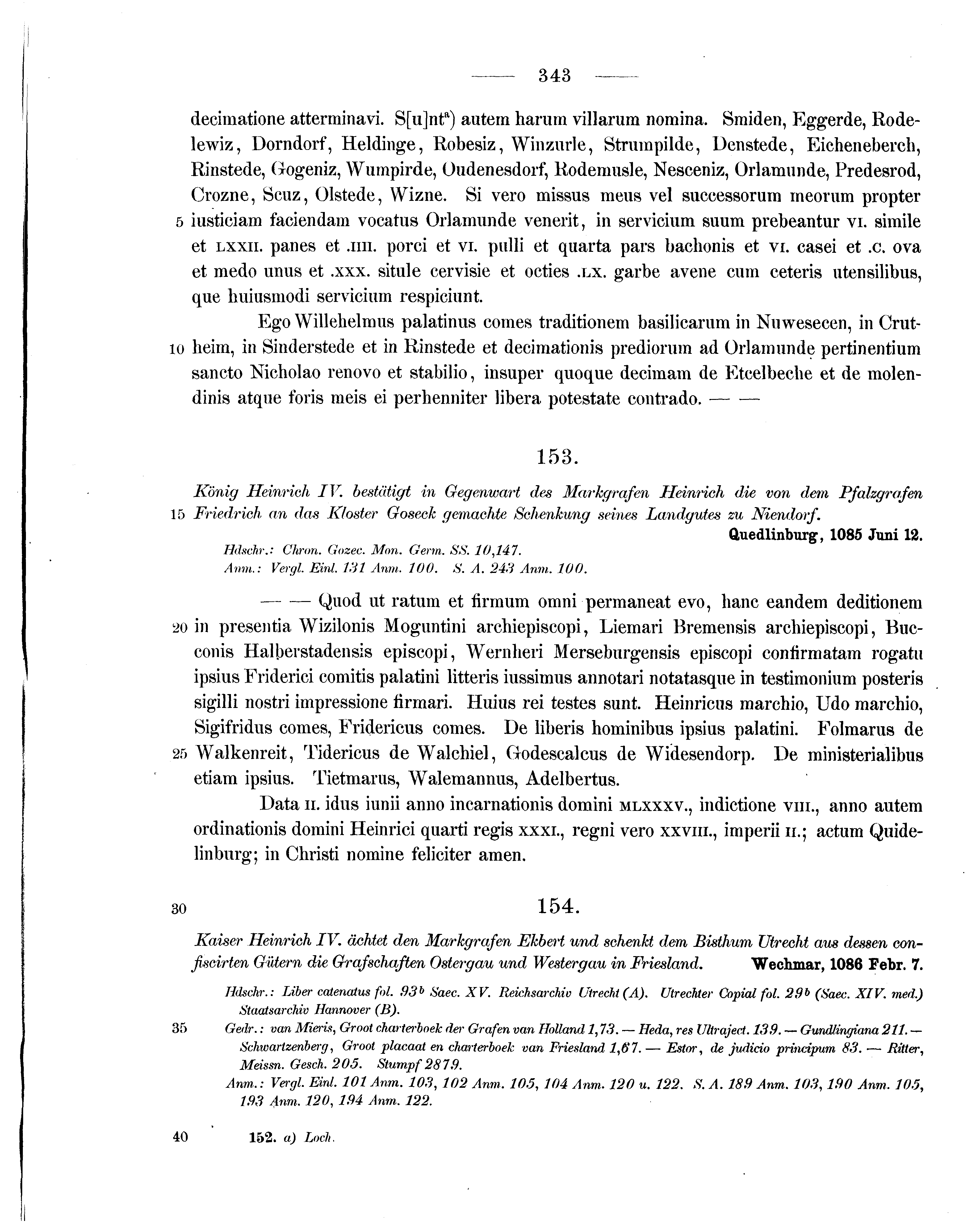 Historische Urkunde Seite 343 aus Band cds1a1