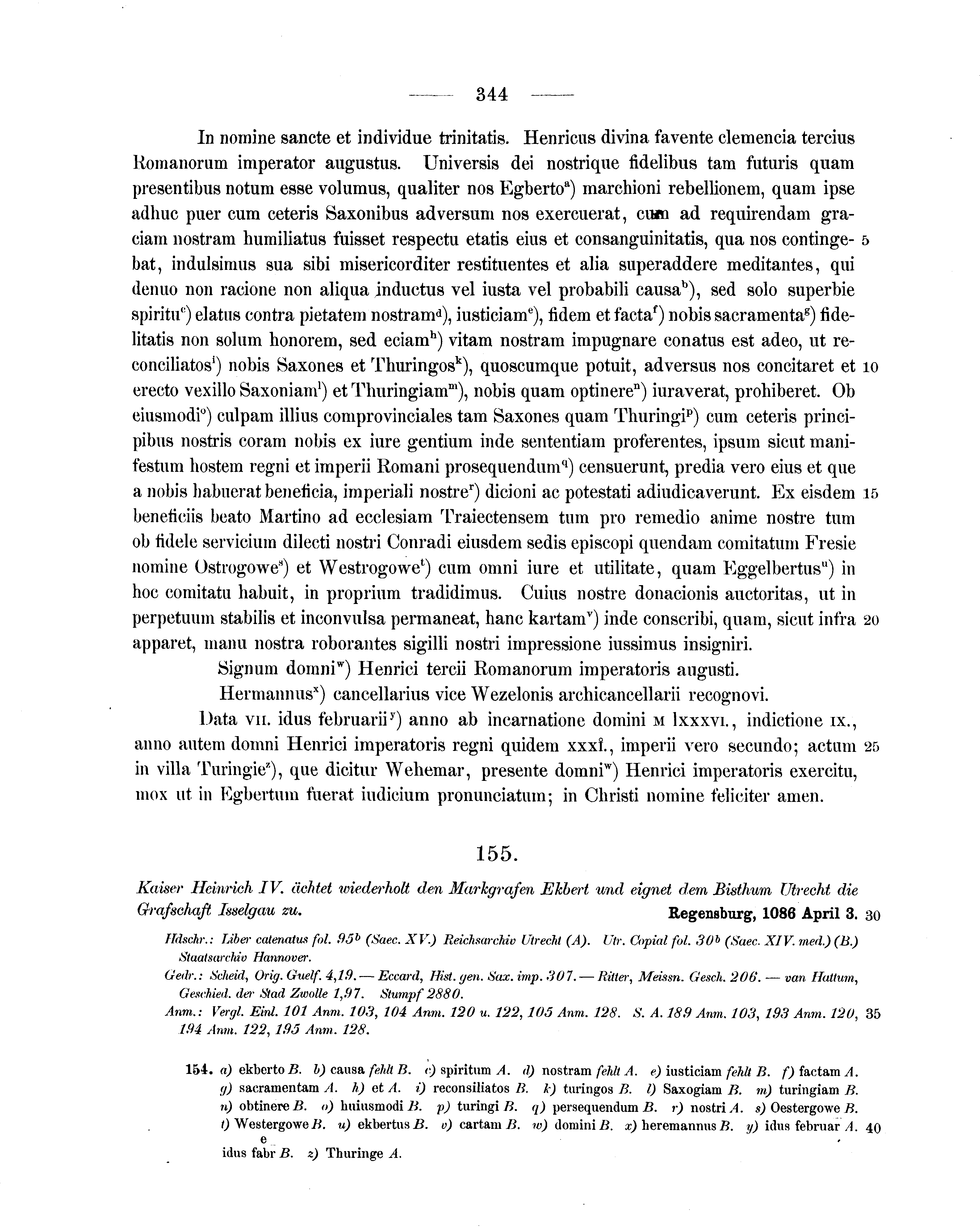 Historische Urkunde Seite 344 aus Band cds1a1