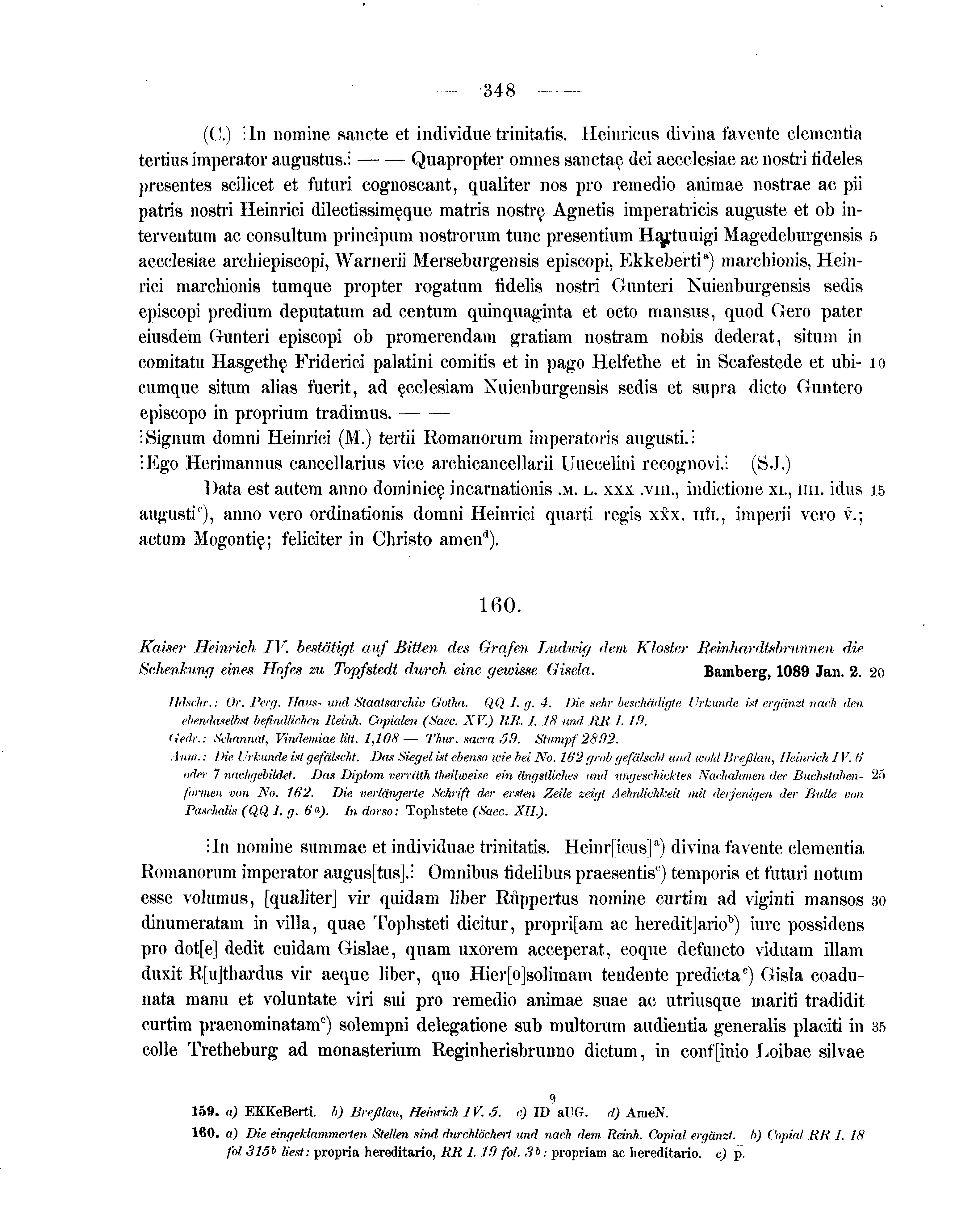 Historische Urkunde Seite 348 aus Band cds1a1