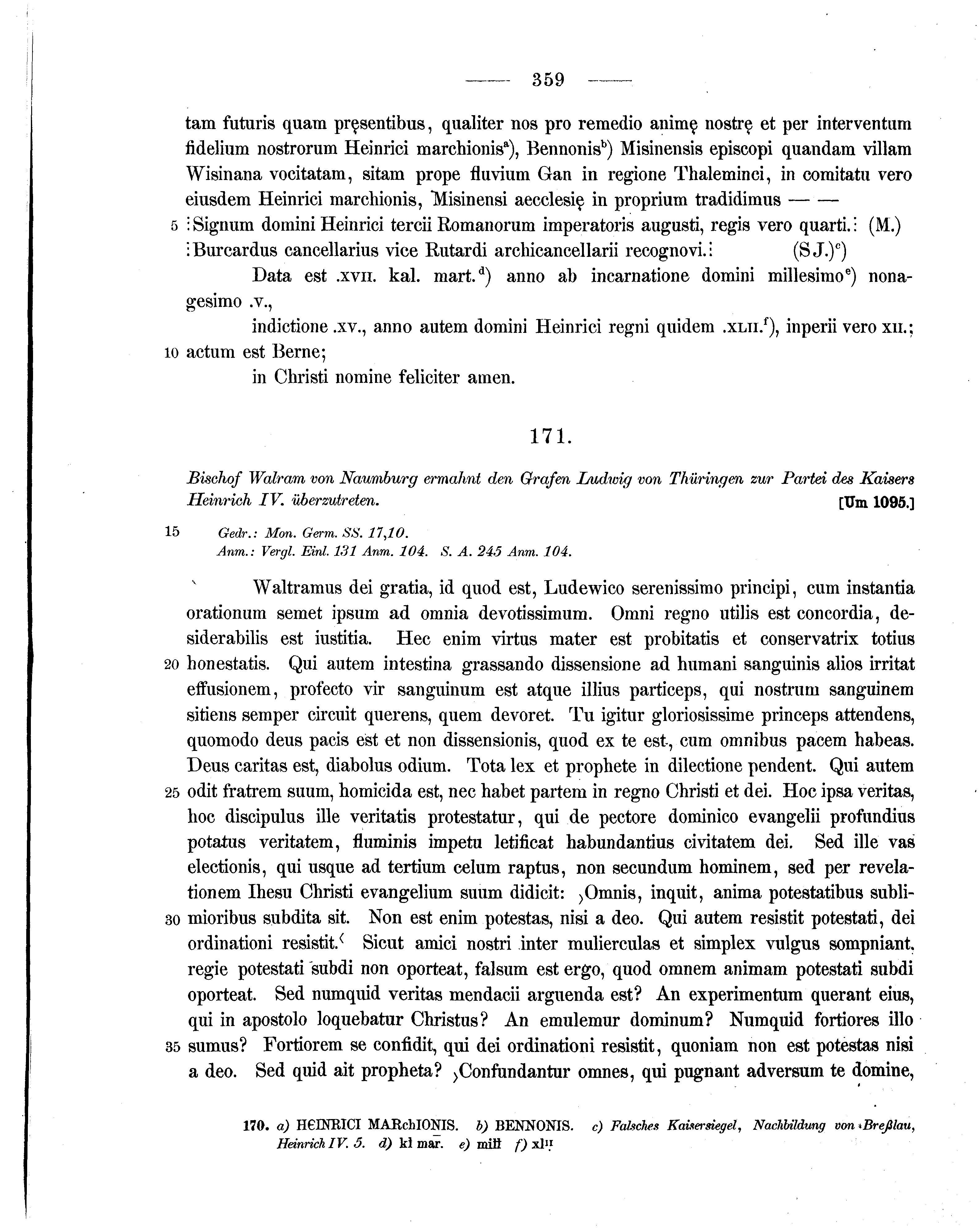 Historische Urkunde Seite 359 aus Band cds1a1