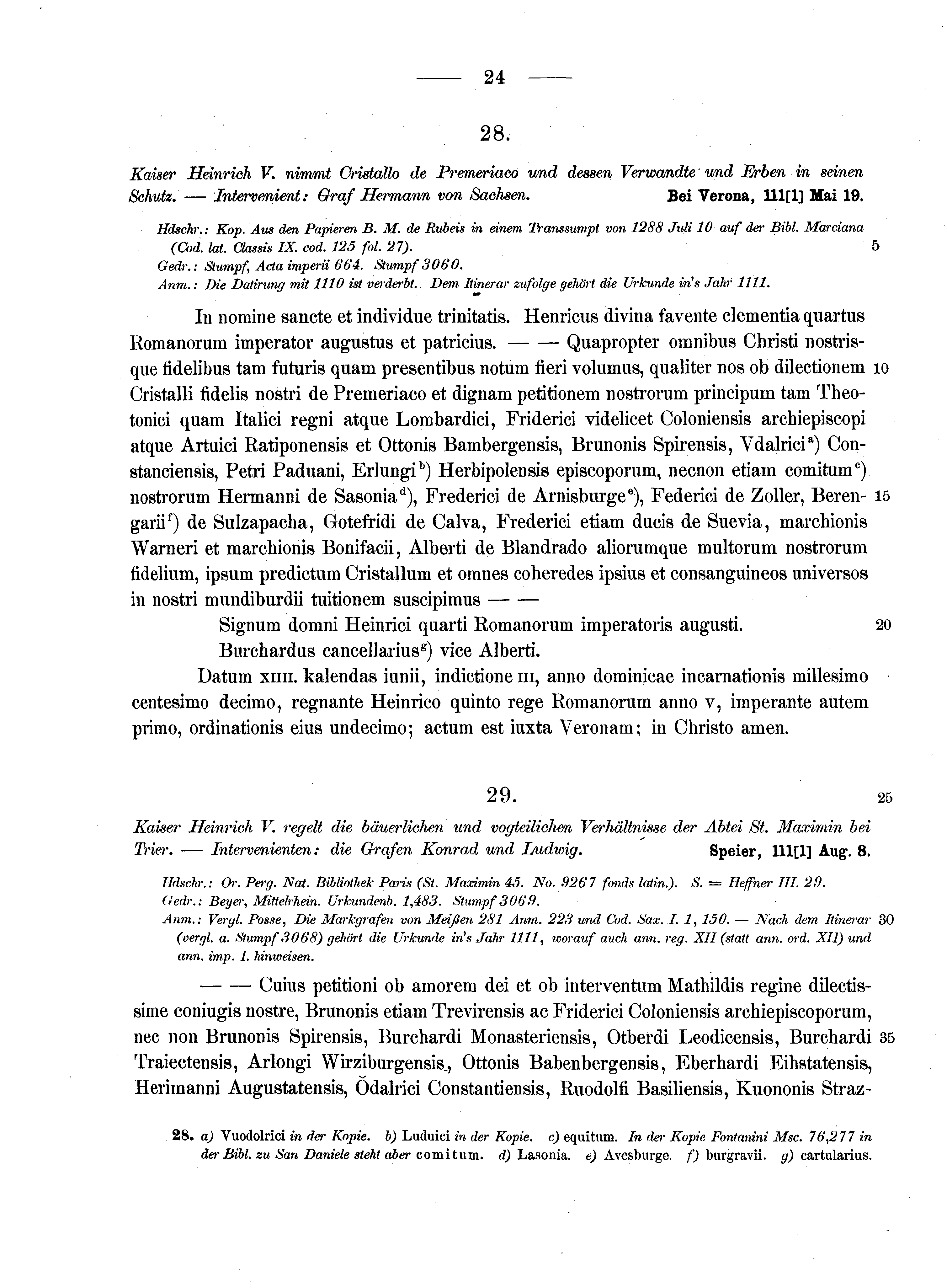 Historische Urkunde Seite 24 aus Band cds1a2