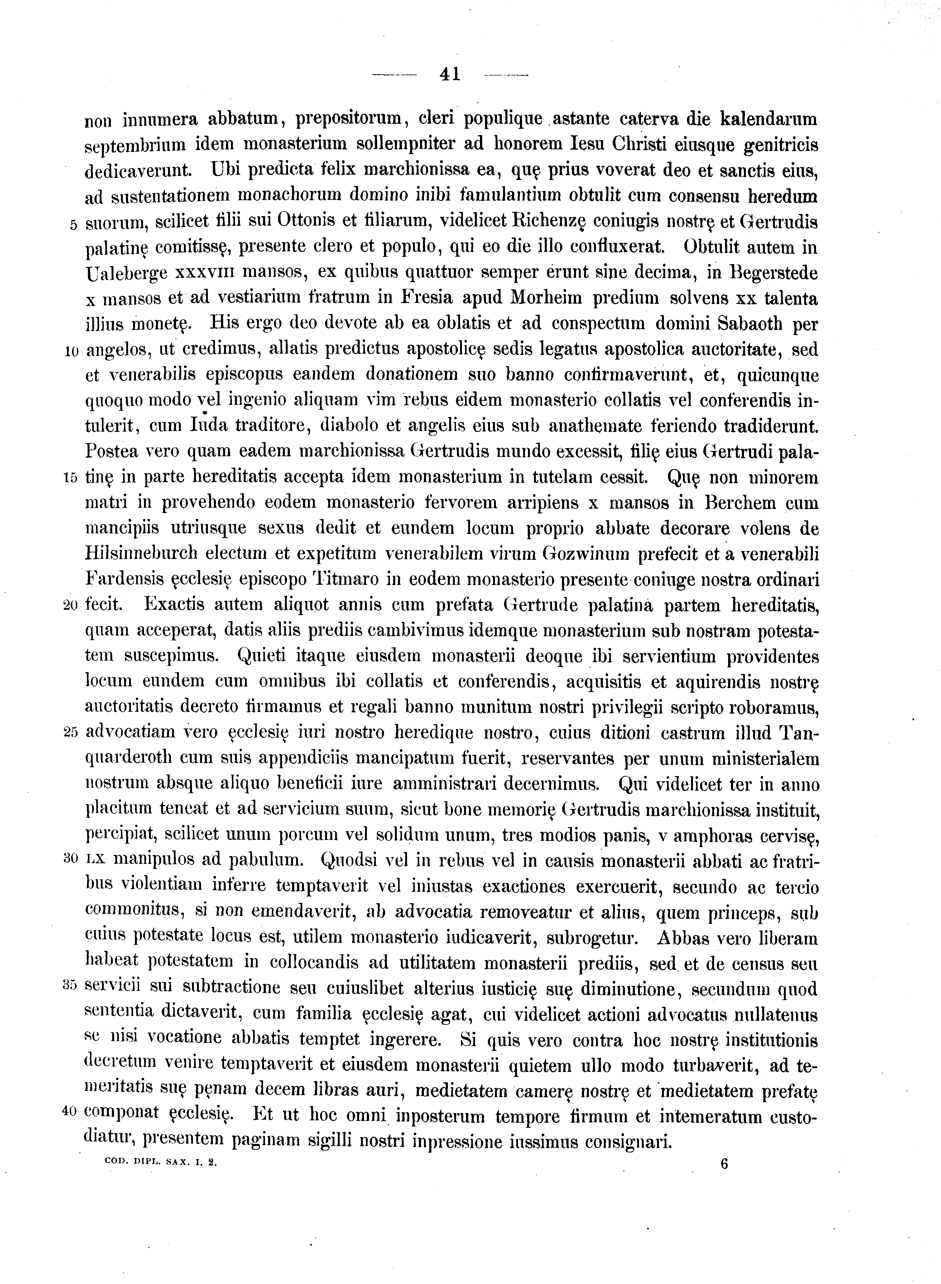 Historische Urkunde Seite 41 aus Band cds1a2