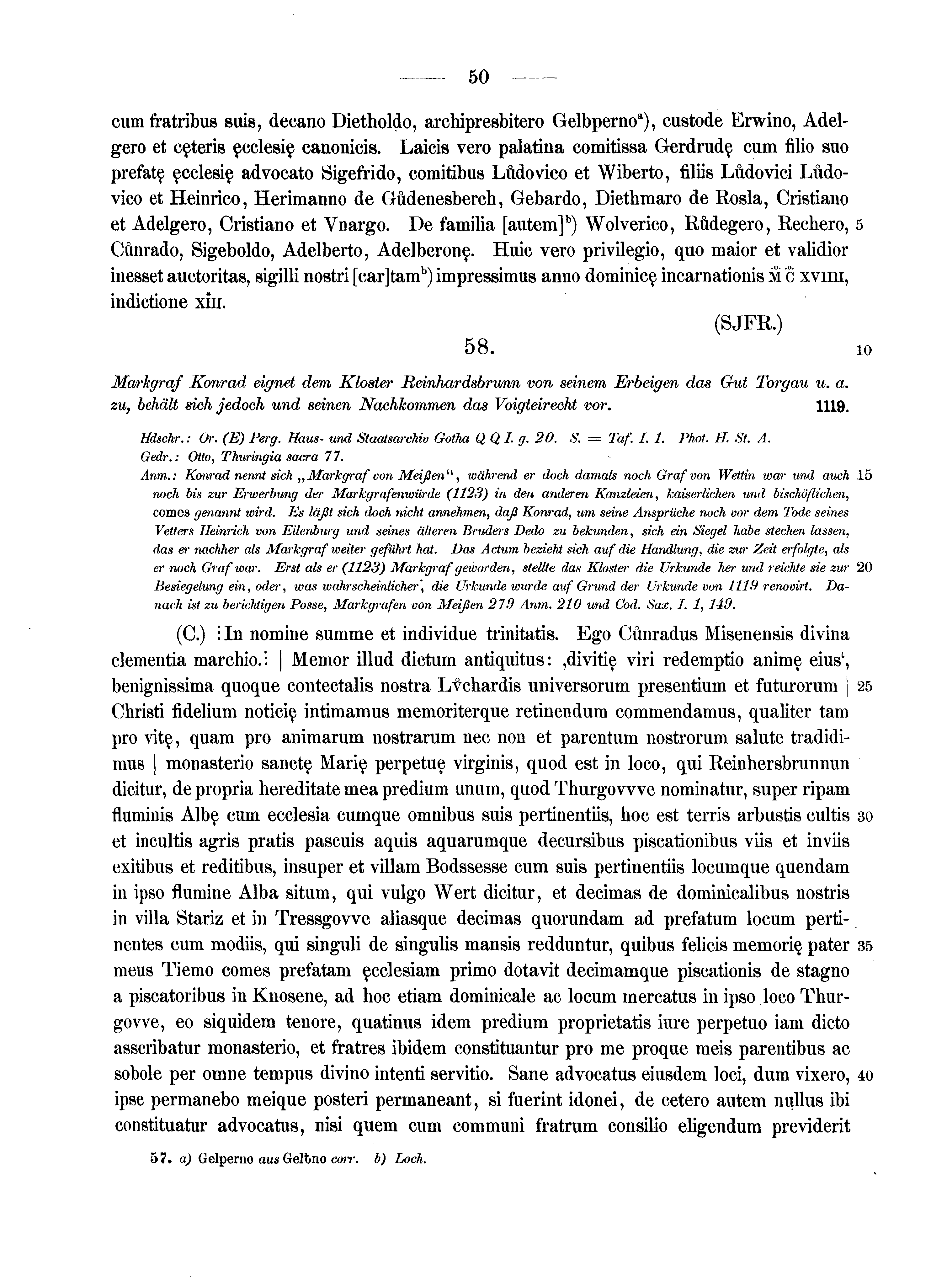 Historische Urkunde Seite 50 aus Band cds1a2