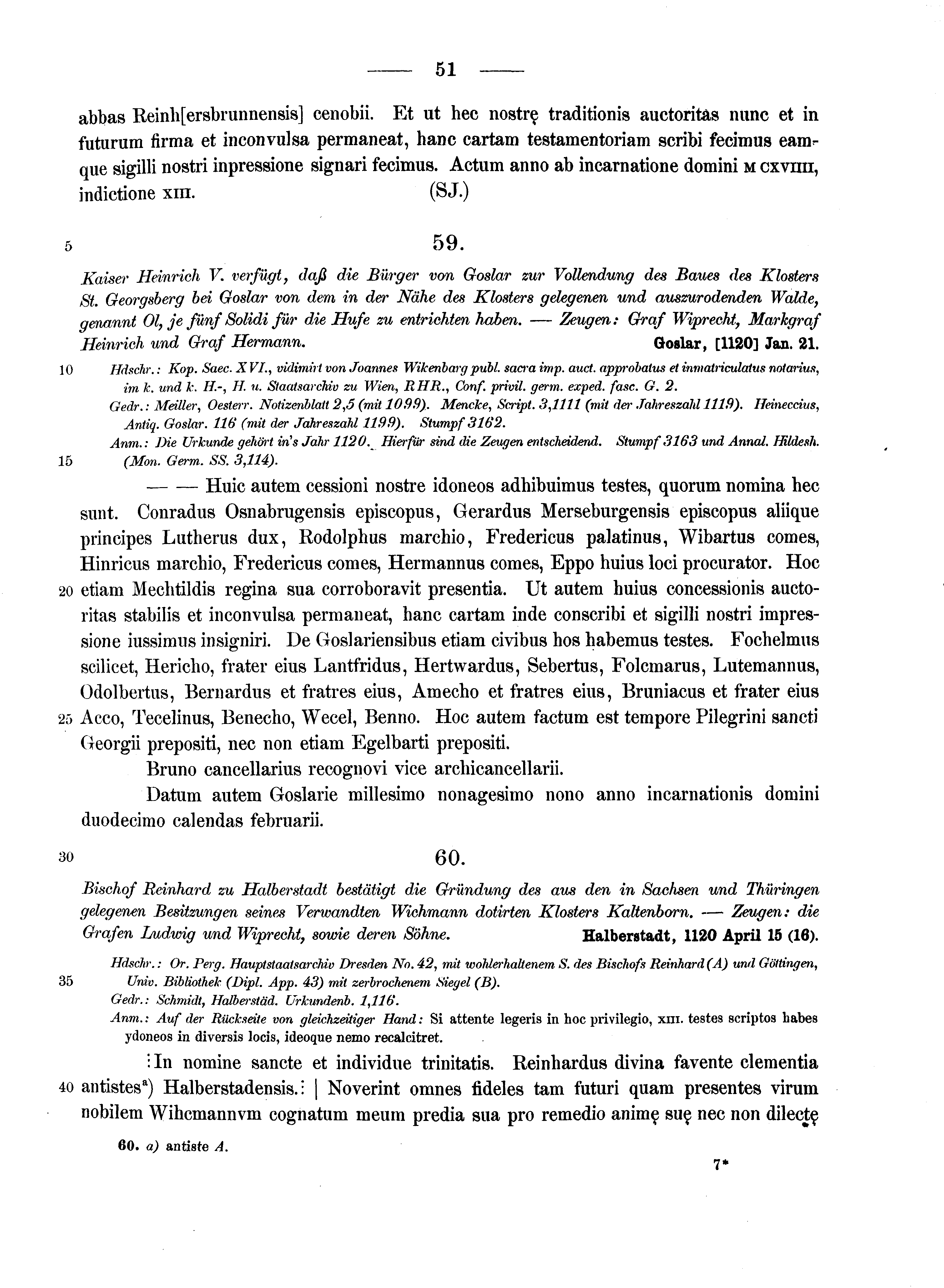 Historische Urkunde Seite 51 aus Band cds1a2