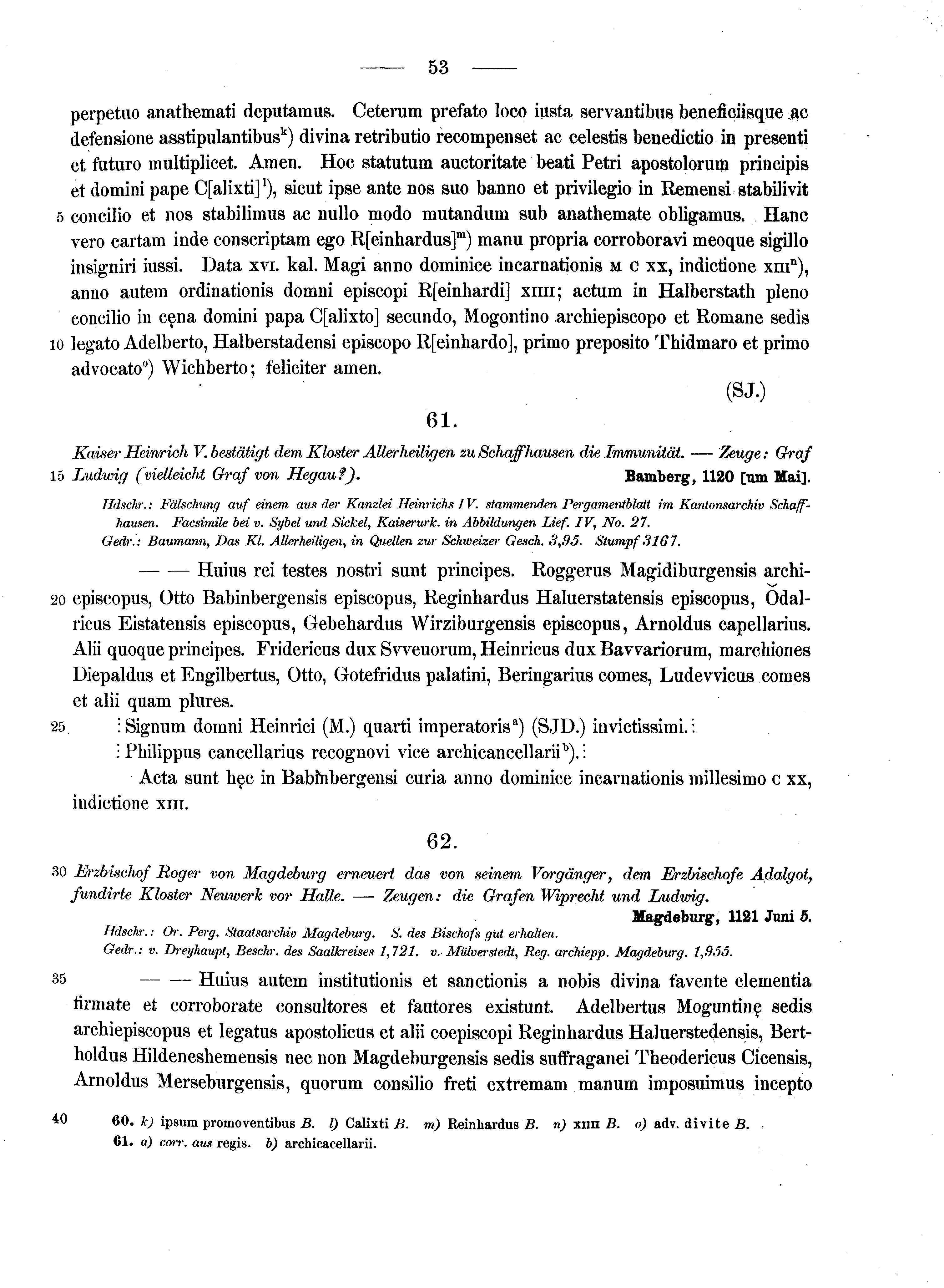 Historische Urkunde Seite 53 aus Band cds1a2