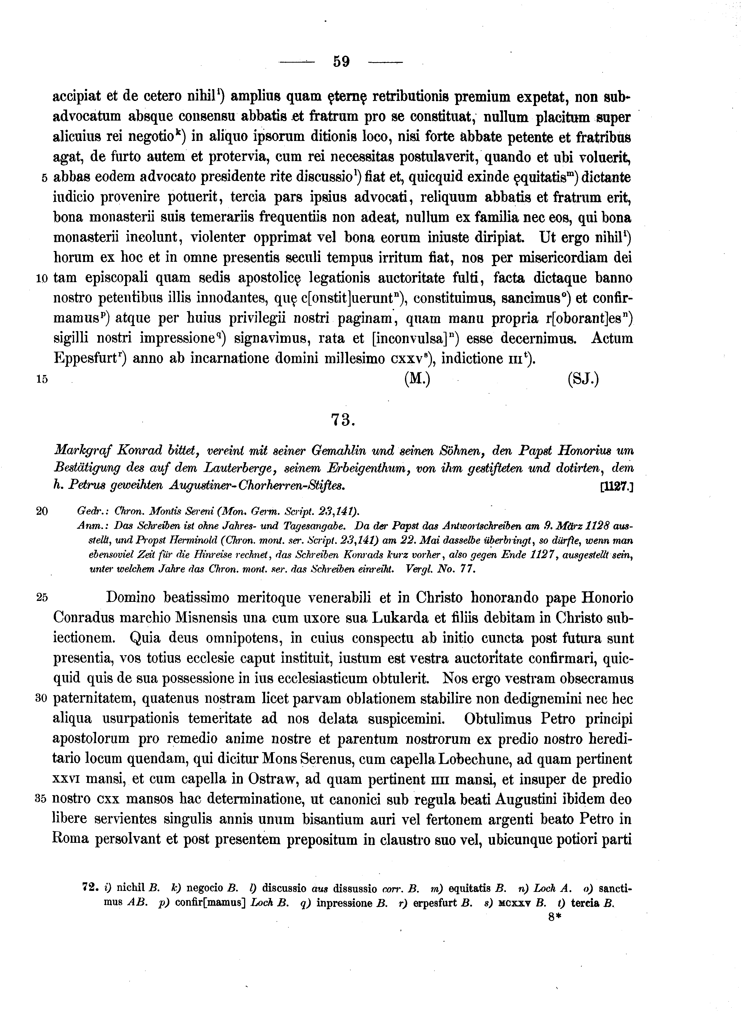 Historische Urkunde Seite 59 aus Band cds1a2