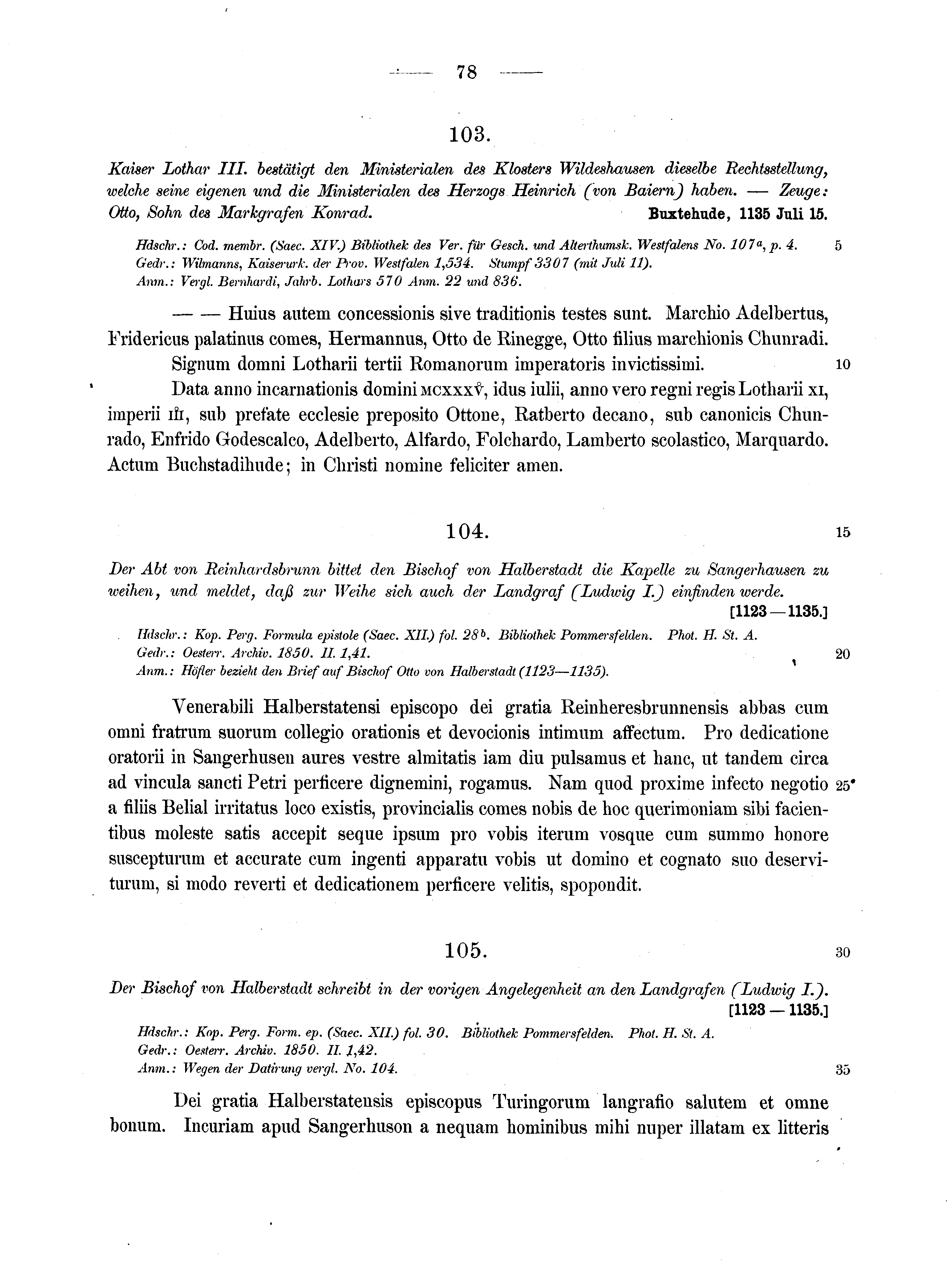 Historische Urkunde Seite 78 aus Band cds1a2