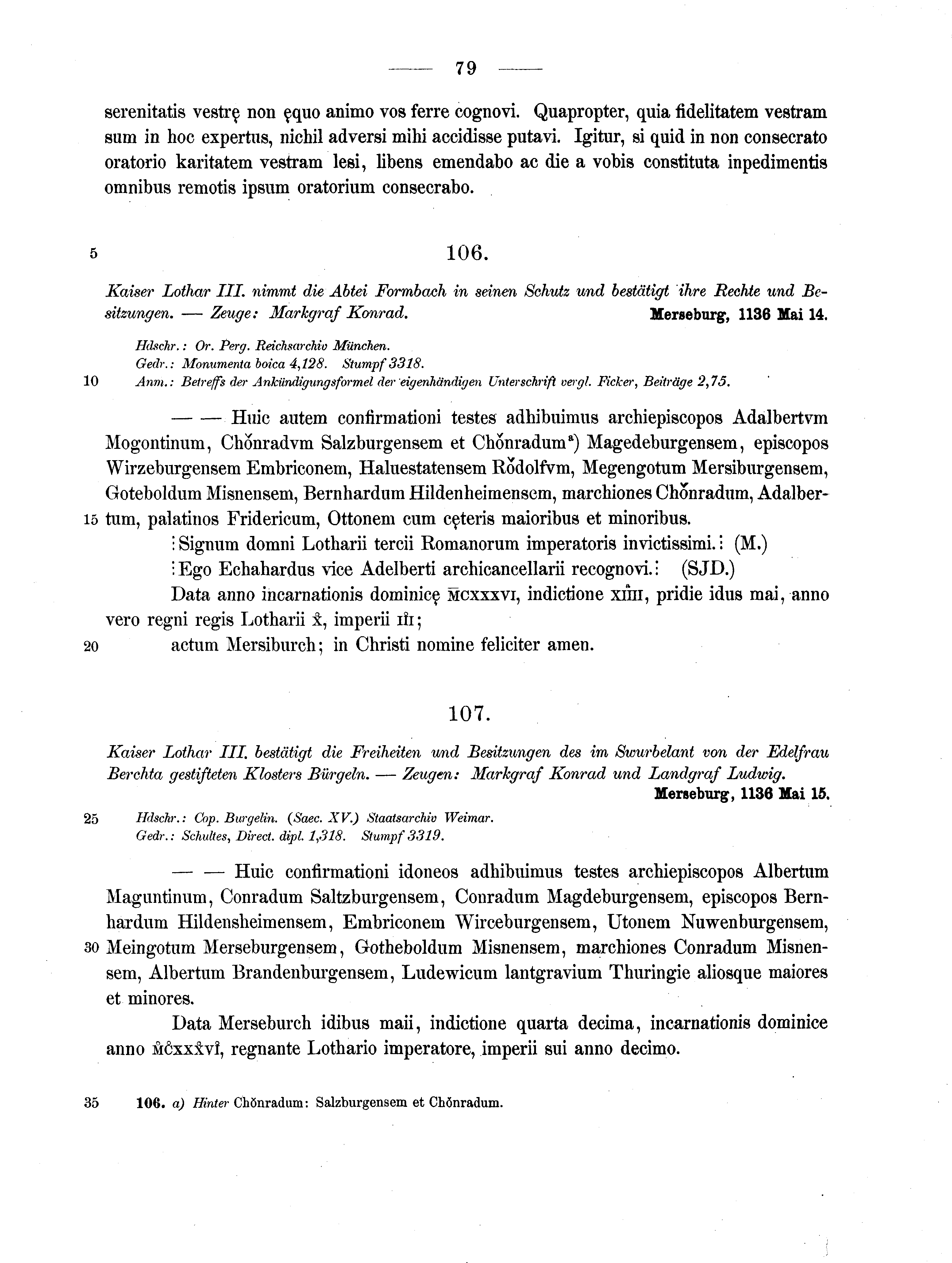 Historische Urkunde Seite 79 aus Band cds1a2