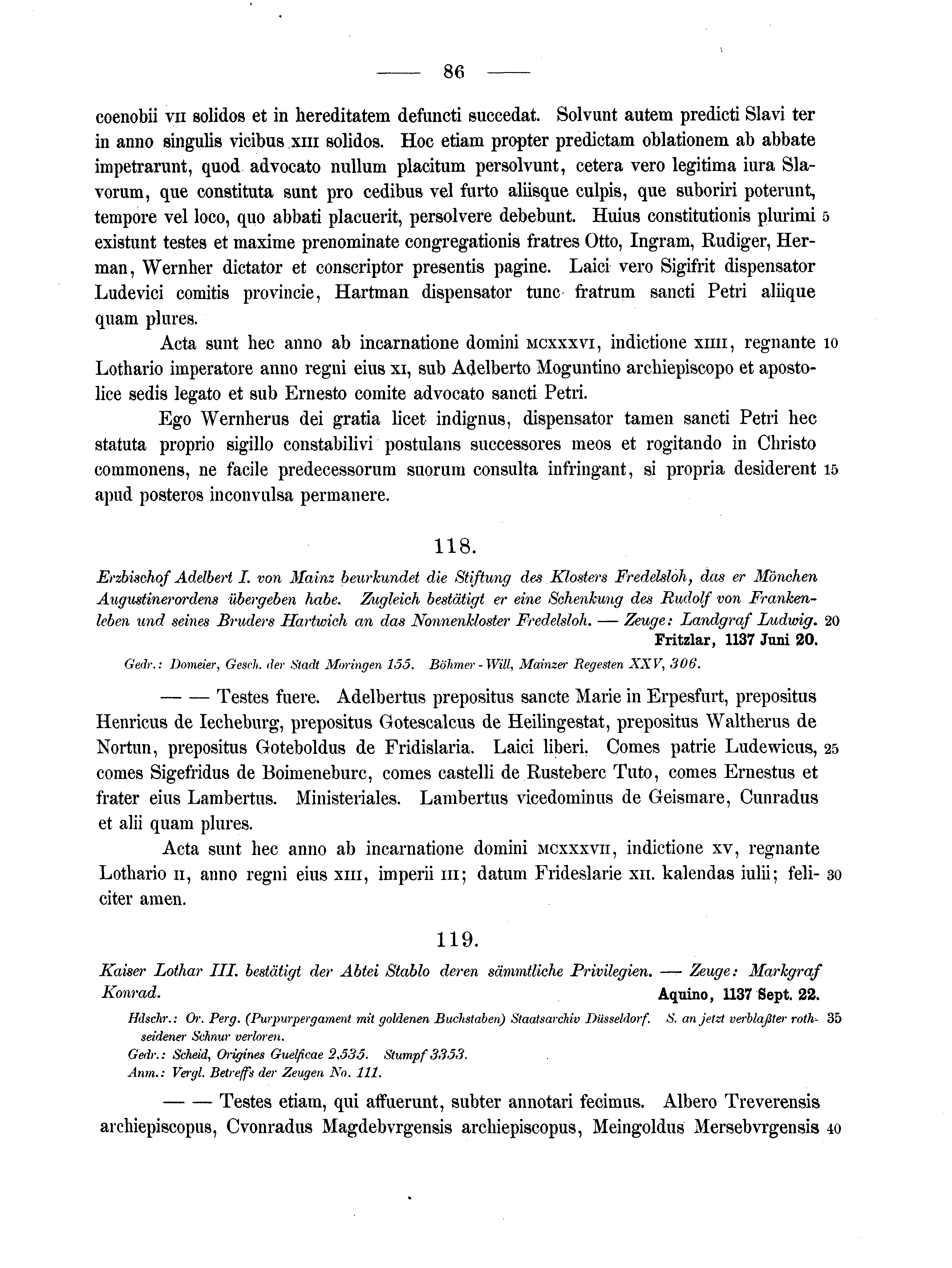 Historische Urkunde Seite 86 aus Band cds1a2