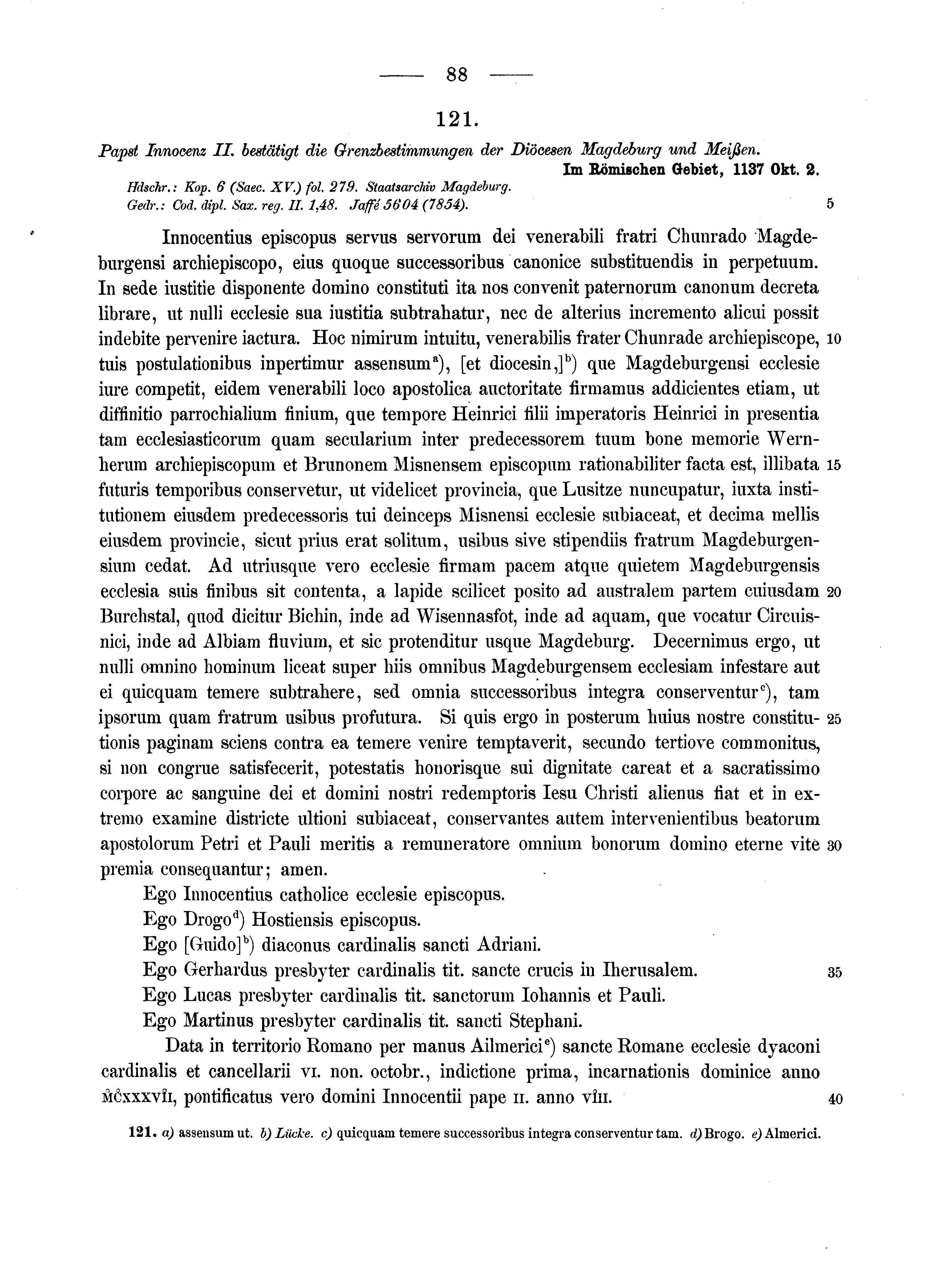 Historische Urkunde Seite 88 aus Band cds1a2