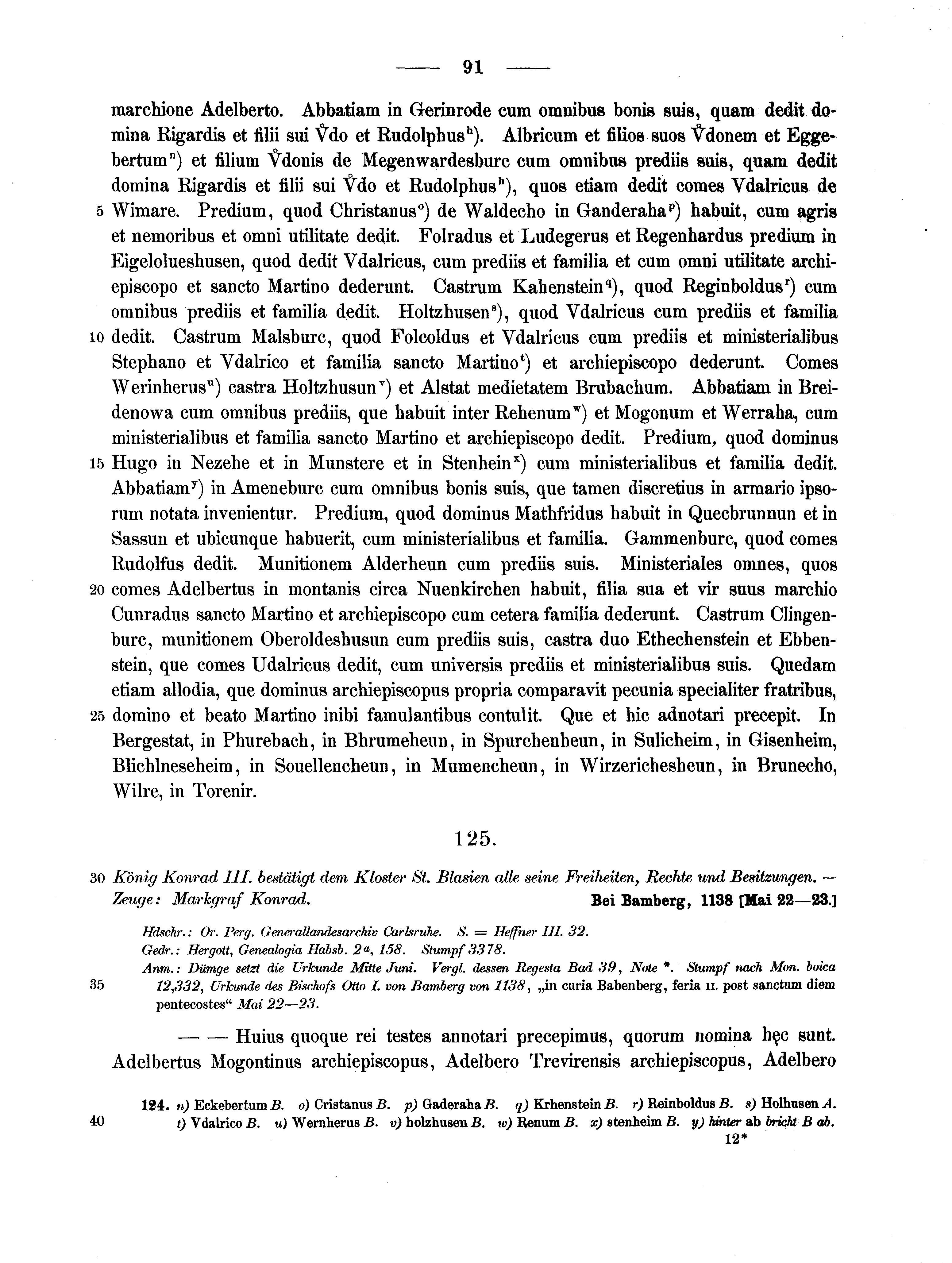 Historische Urkunde Seite 91 aus Band cds1a2