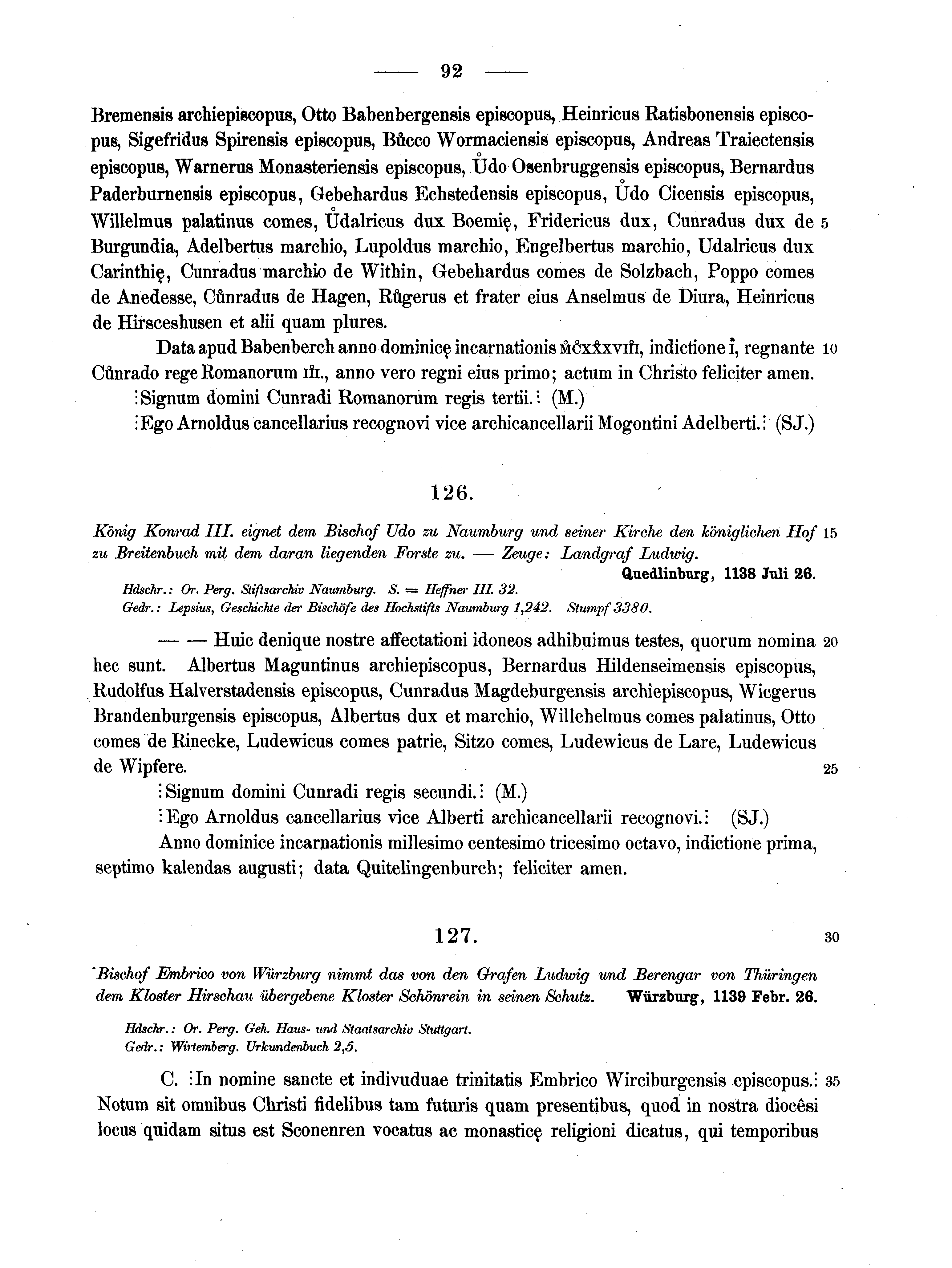 Historische Urkunde Seite 92 aus Band cds1a2