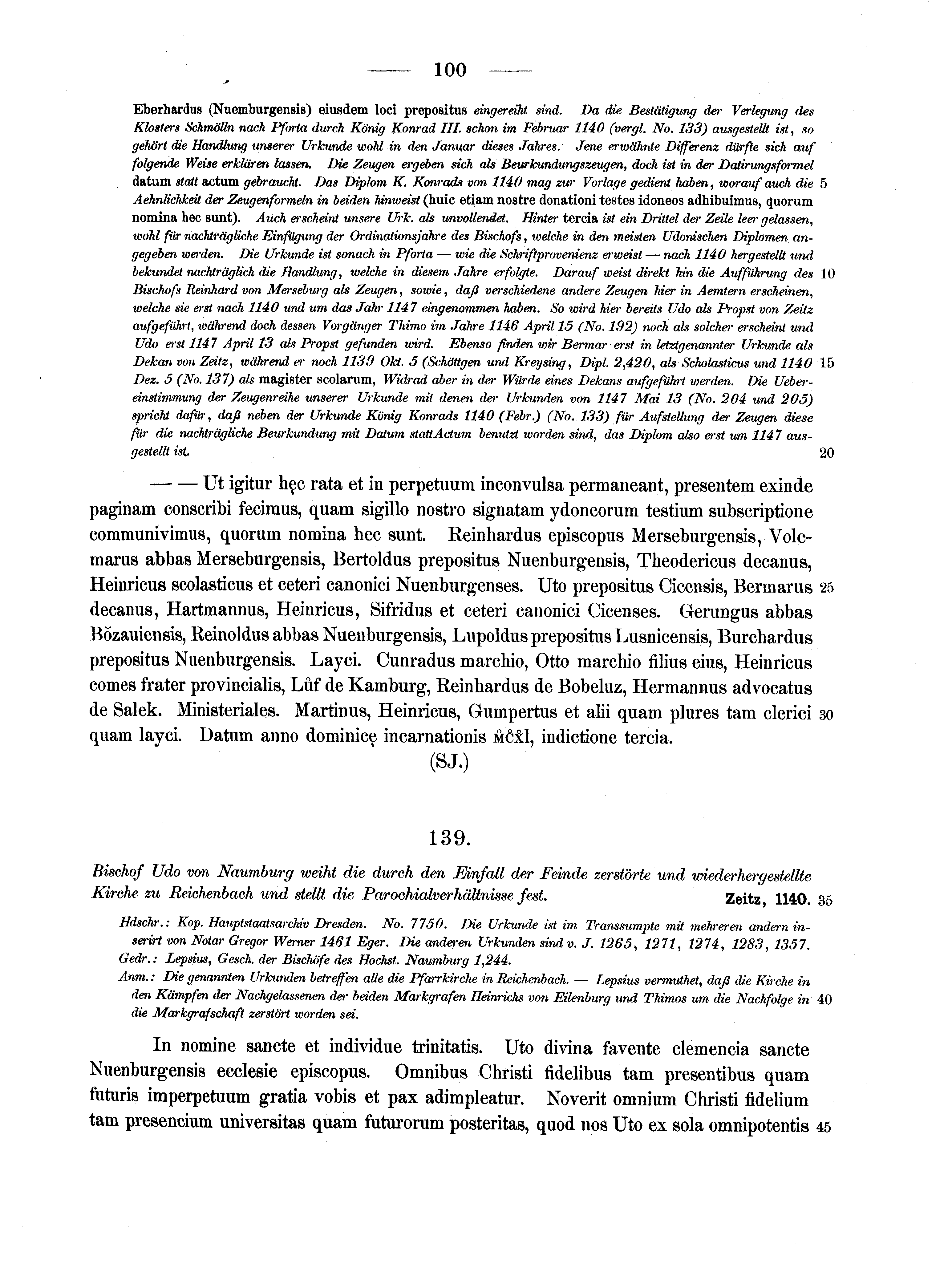 Historische Urkunde Seite 100 aus Band cds1a2