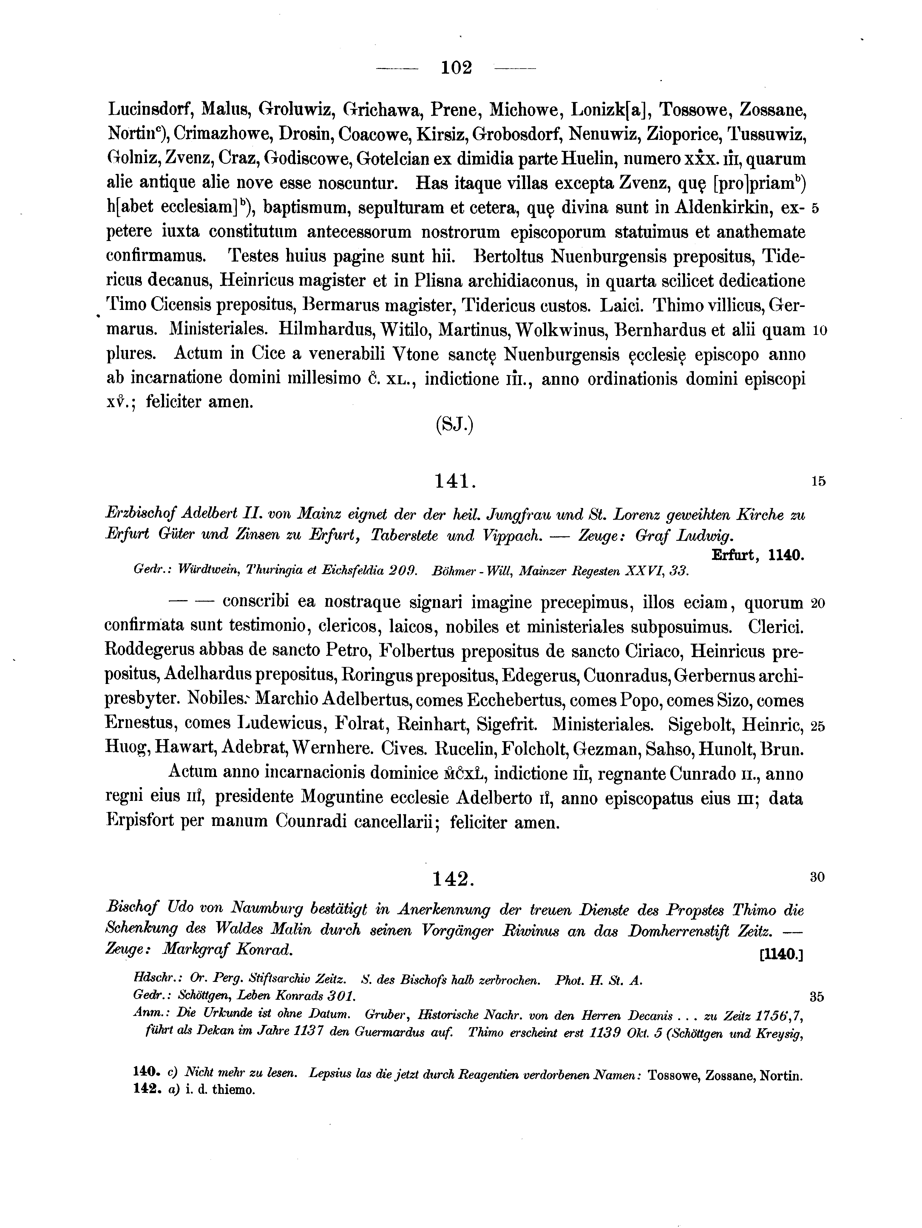 Historische Urkunde Seite 102 aus Band cds1a2