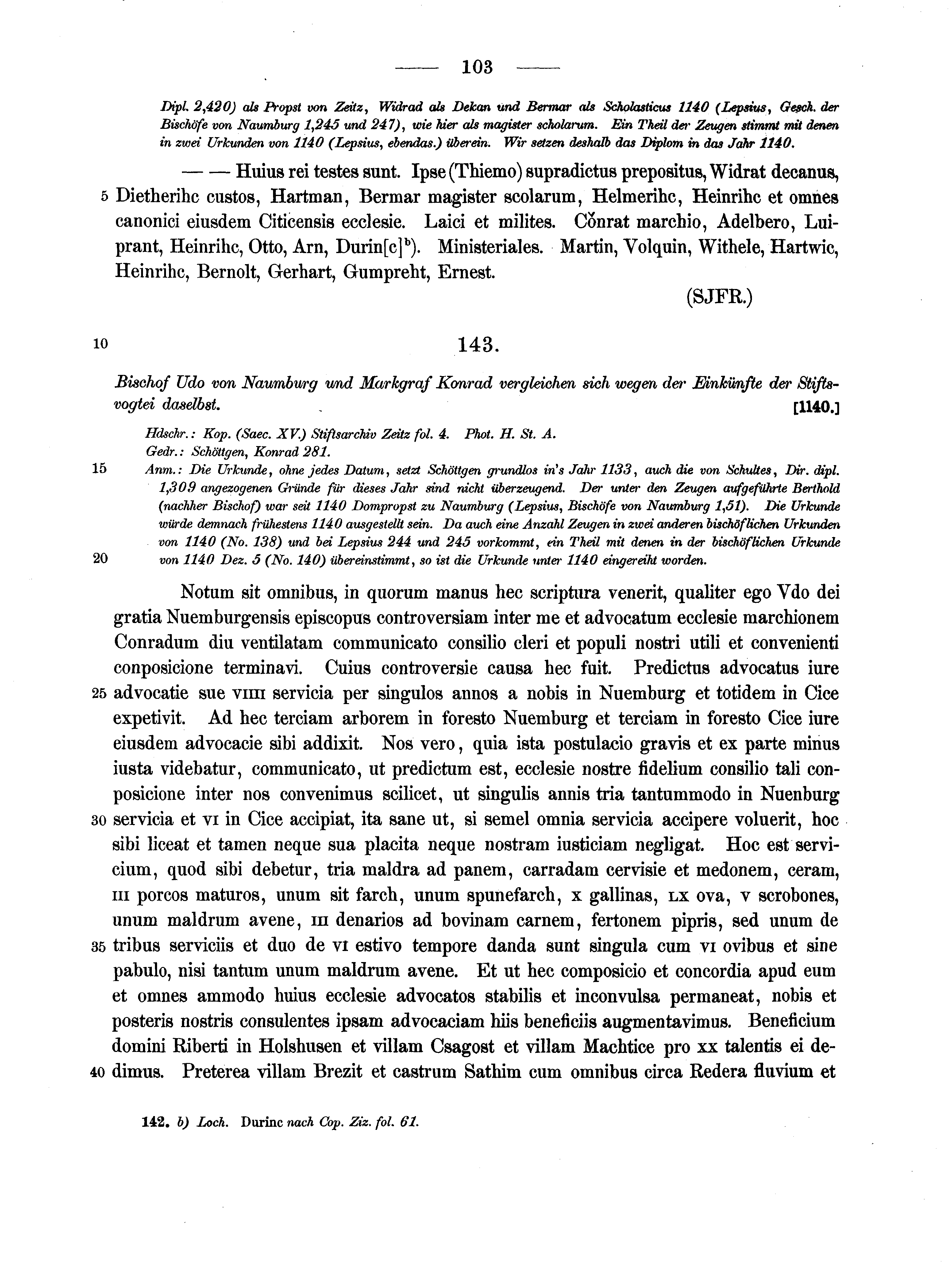 Historische Urkunde Seite 103 aus Band cds1a2