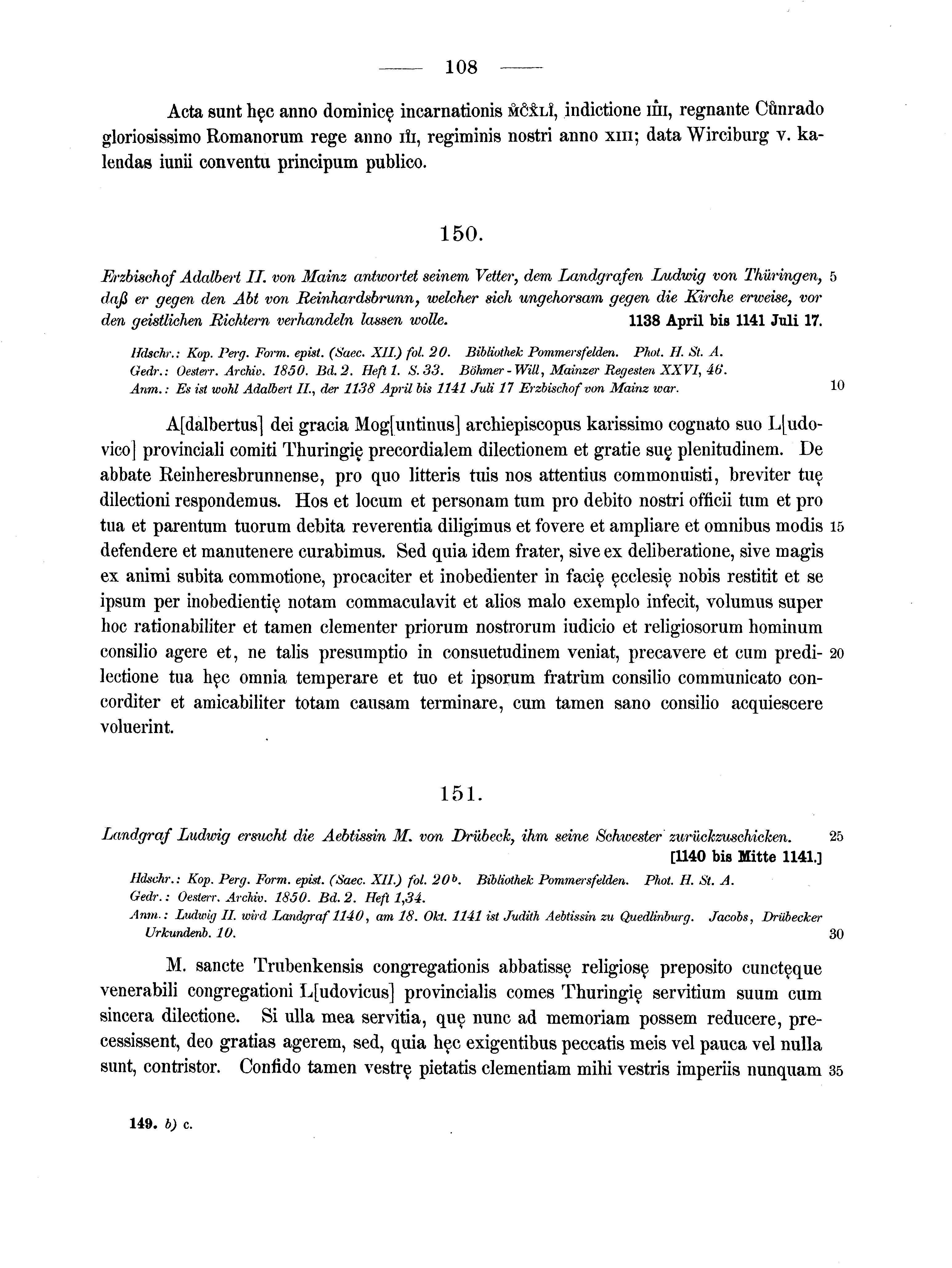 Historische Urkunde Seite 108 aus Band cds1a2