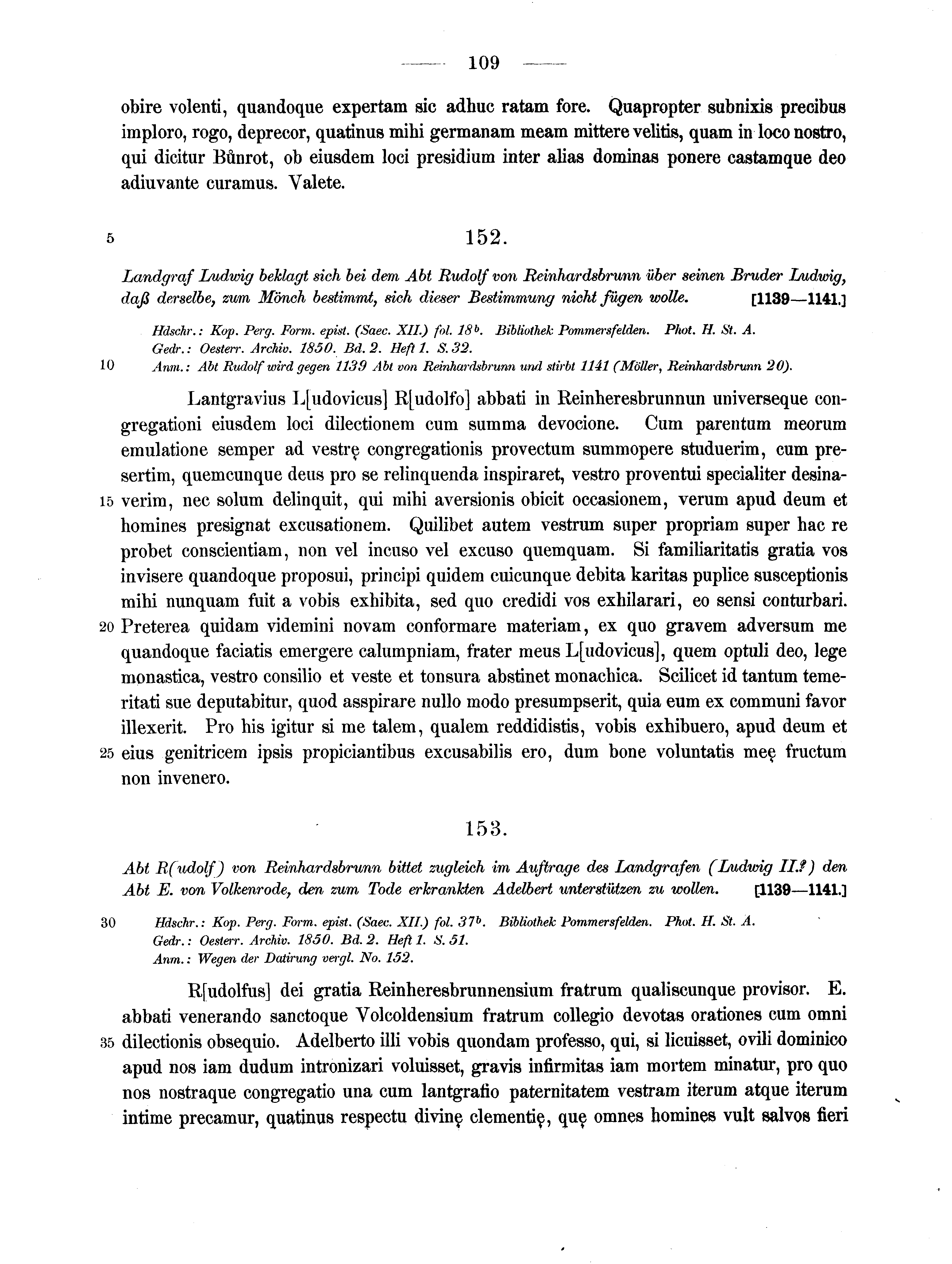 Historische Urkunde Seite 109 aus Band cds1a2
