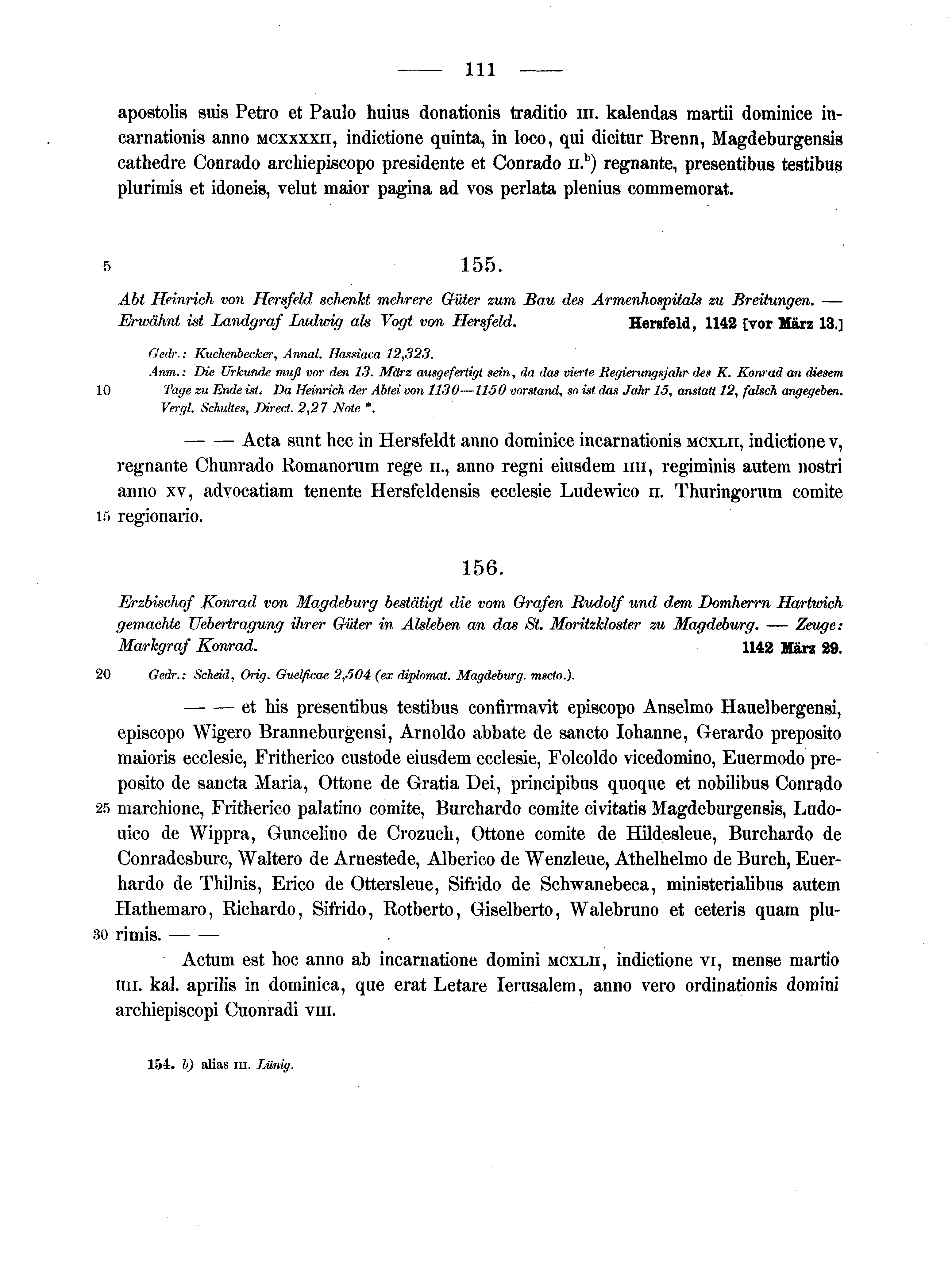 Historische Urkunde Seite 111 aus Band cds1a2