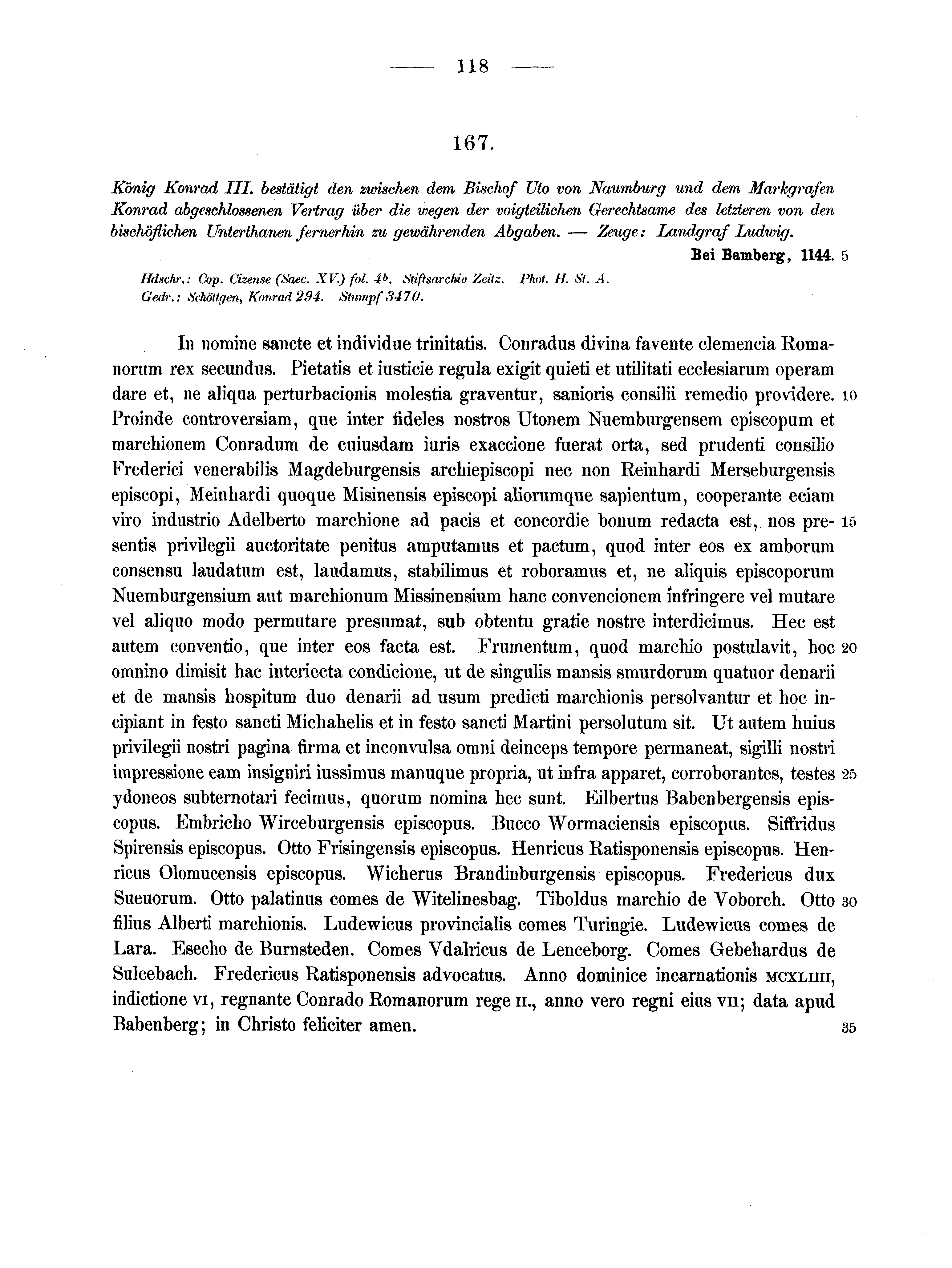 Historische Urkunde Seite 118 aus Band cds1a2