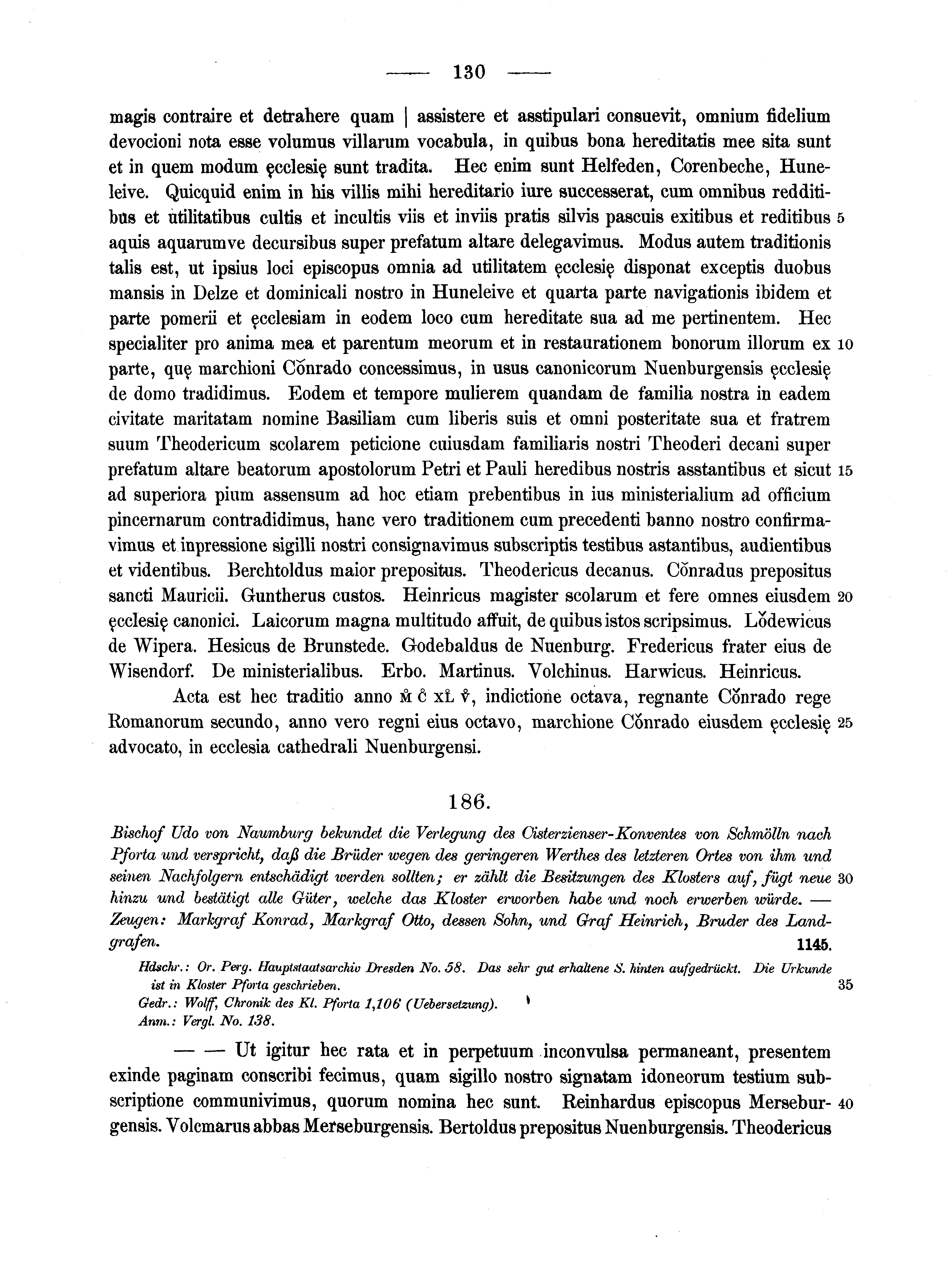 Historische Urkunde Seite 130 aus Band cds1a2