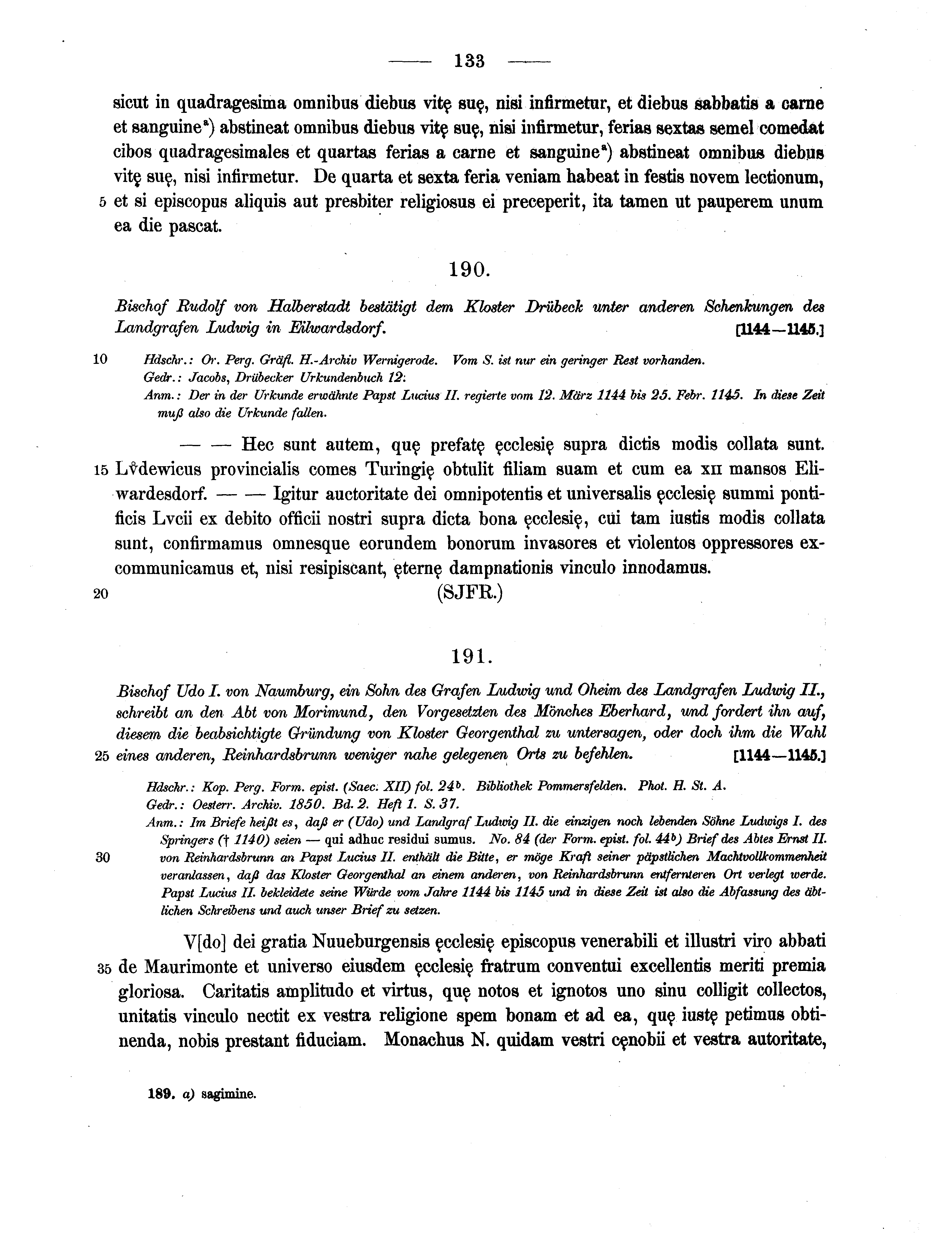 Historische Urkunde Seite 133 aus Band cds1a2