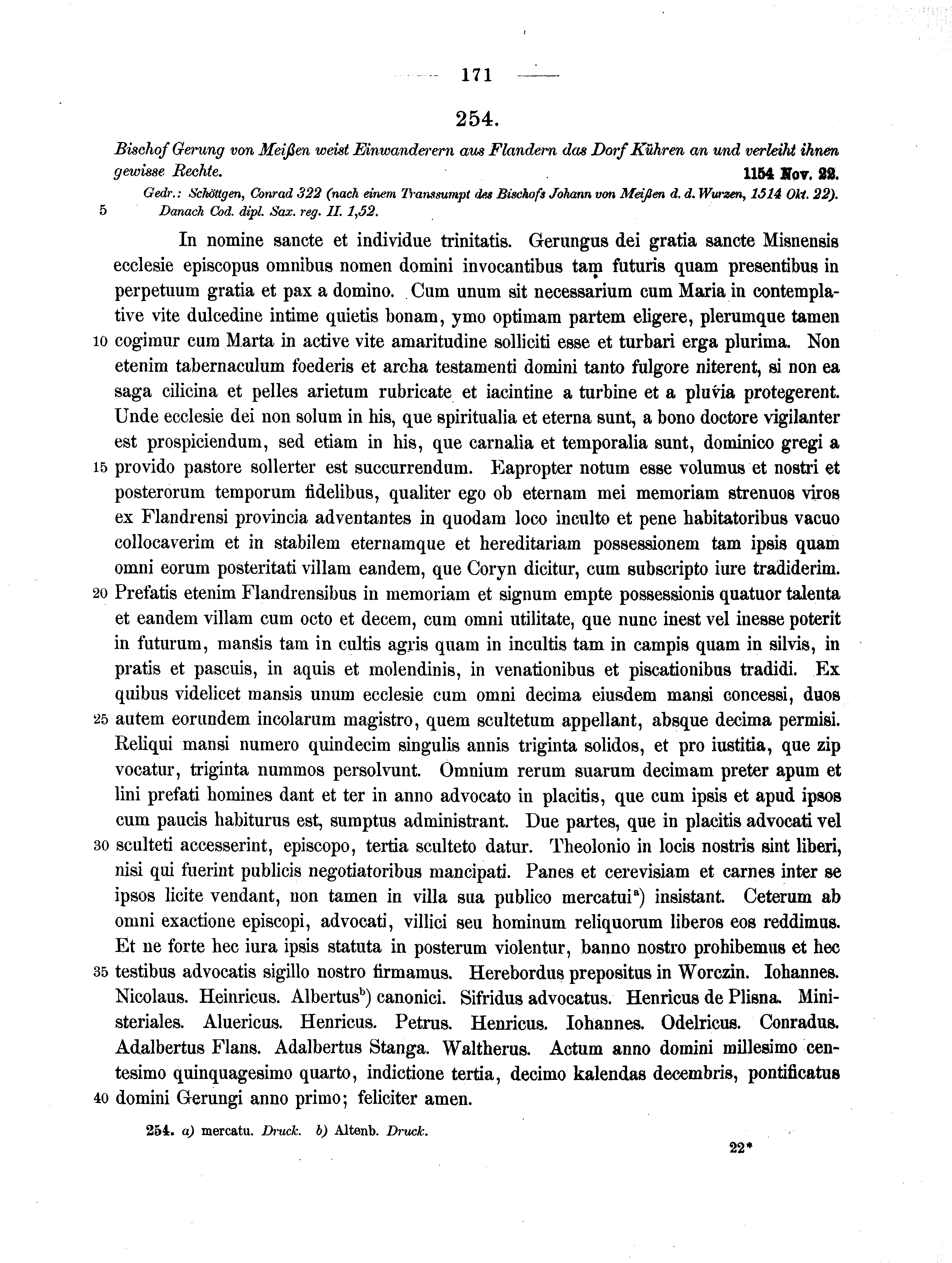 Historische Urkunde Seite 171 aus Band cds1a2