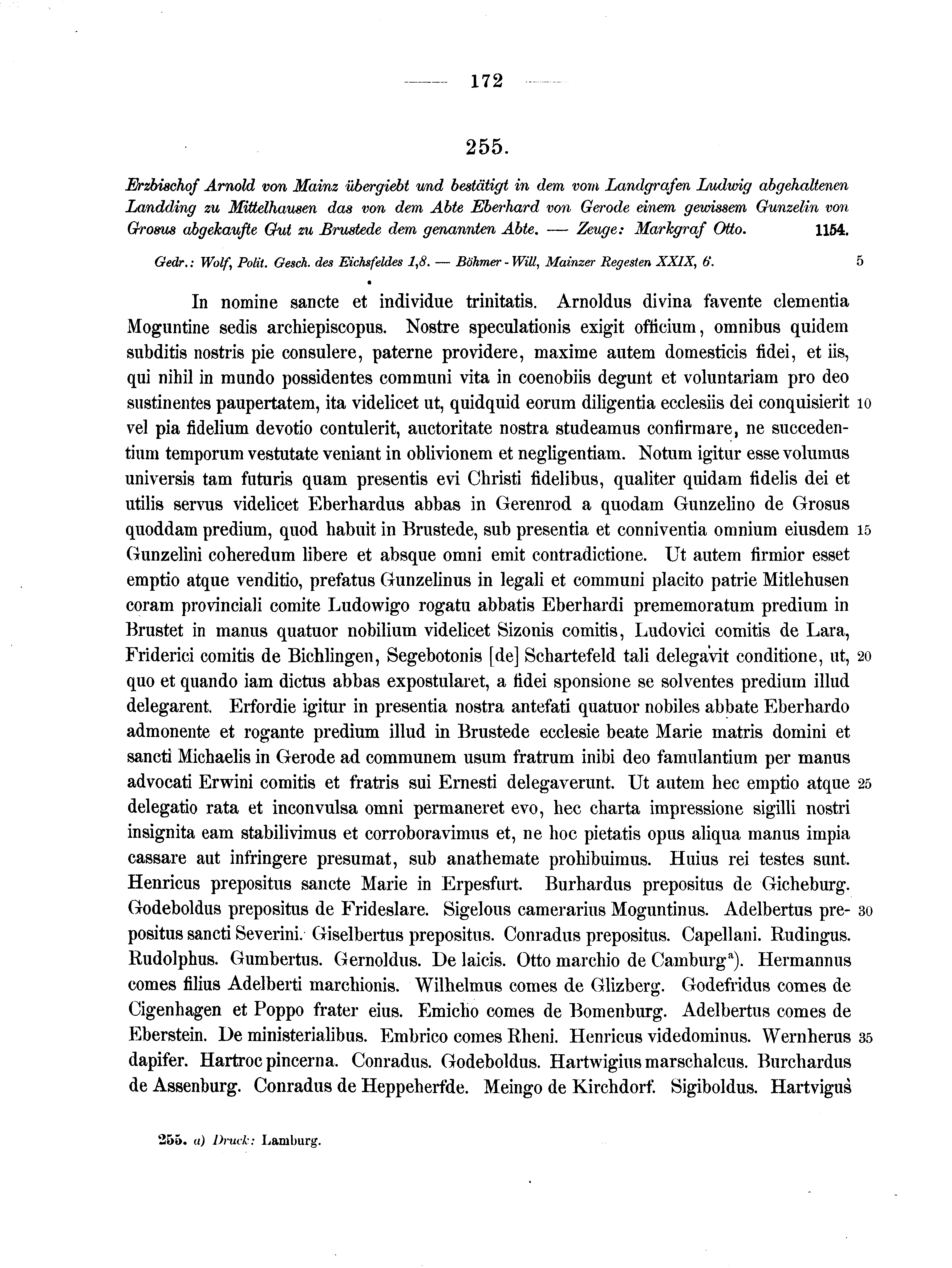 Historische Urkunde Seite 172 aus Band cds1a2