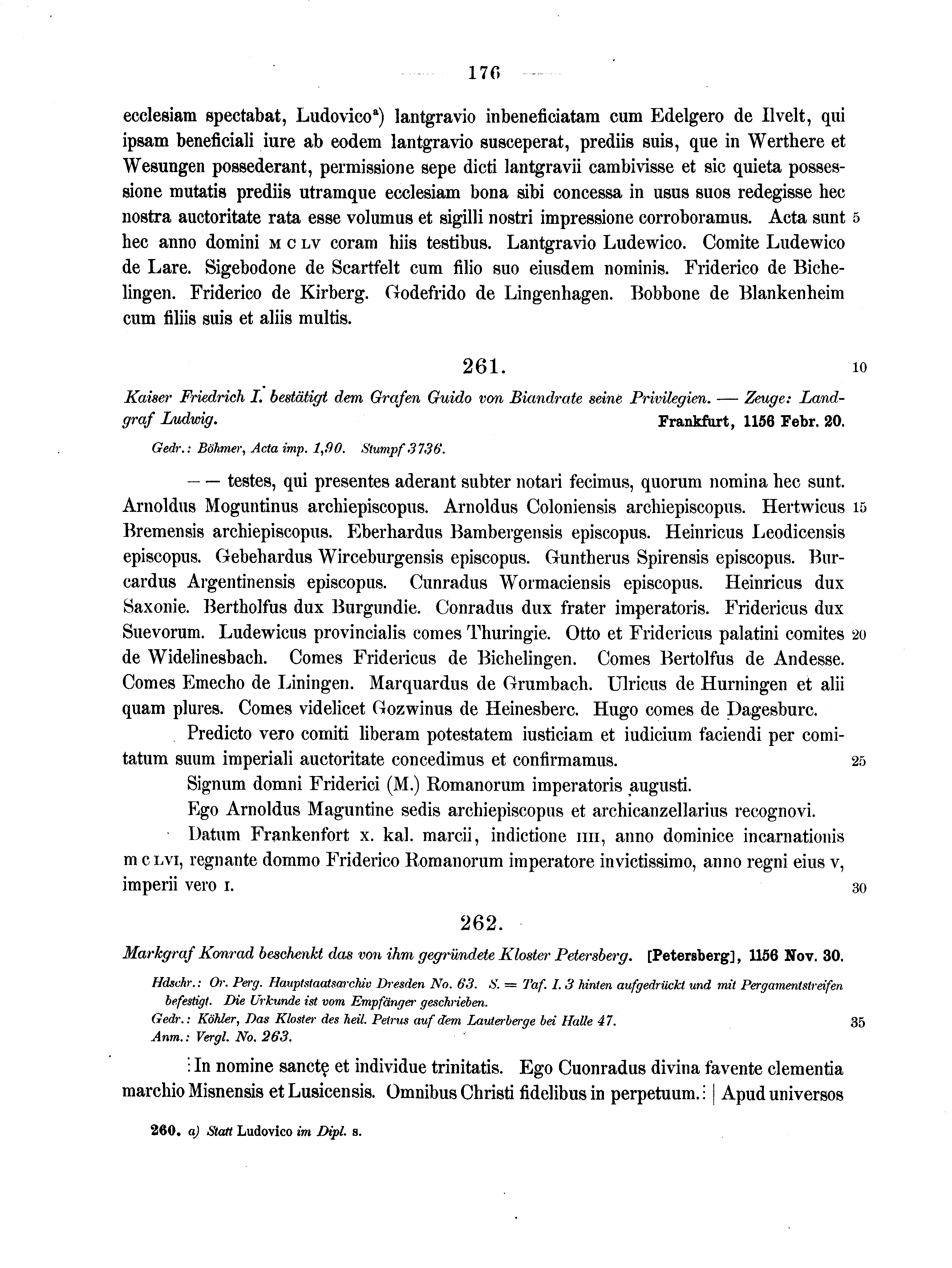 Historische Urkunde Seite 176 aus Band cds1a2