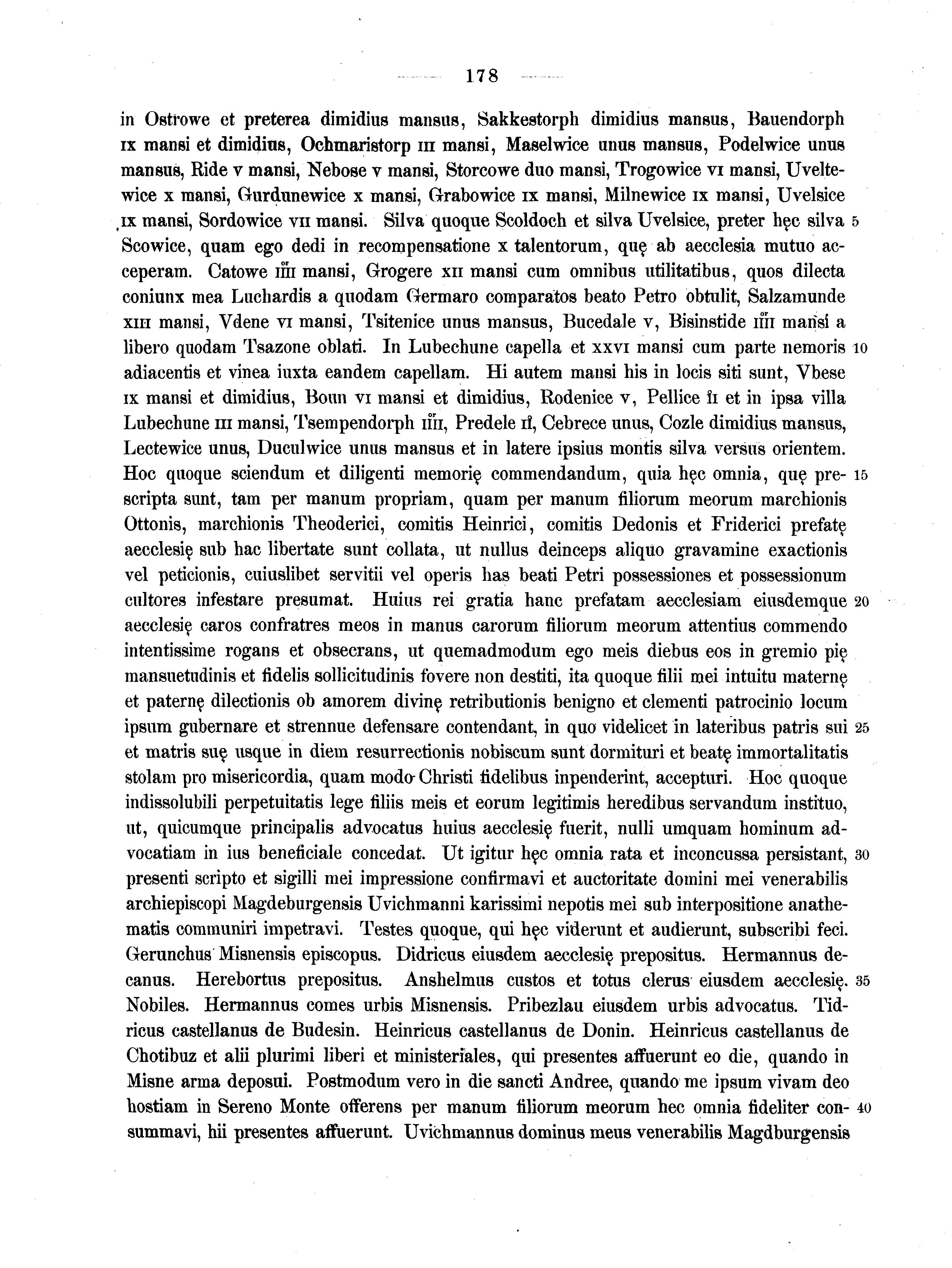 Historische Urkunde Seite 178 aus Band cds1a2