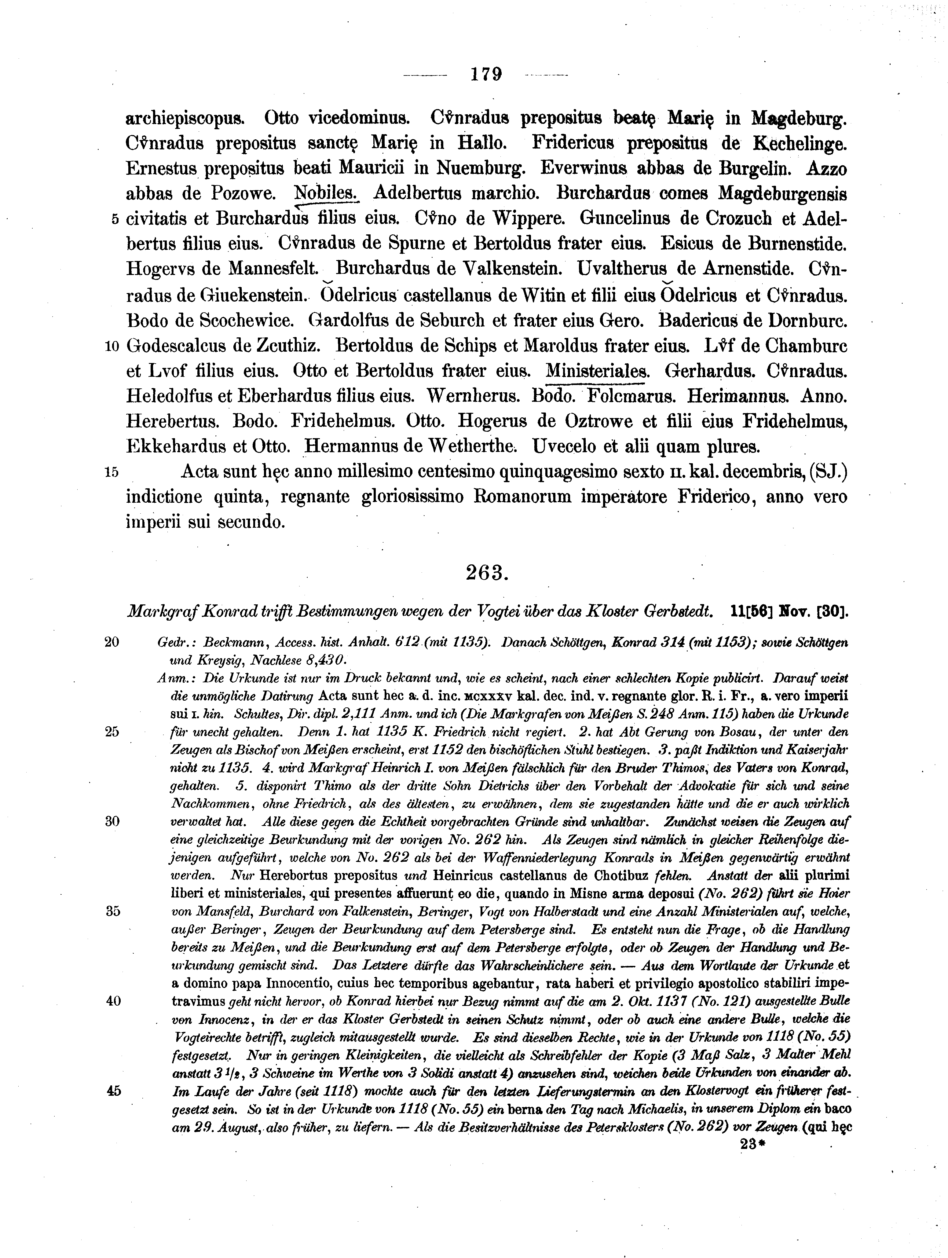 Historische Urkunde Seite 179 aus Band cds1a2