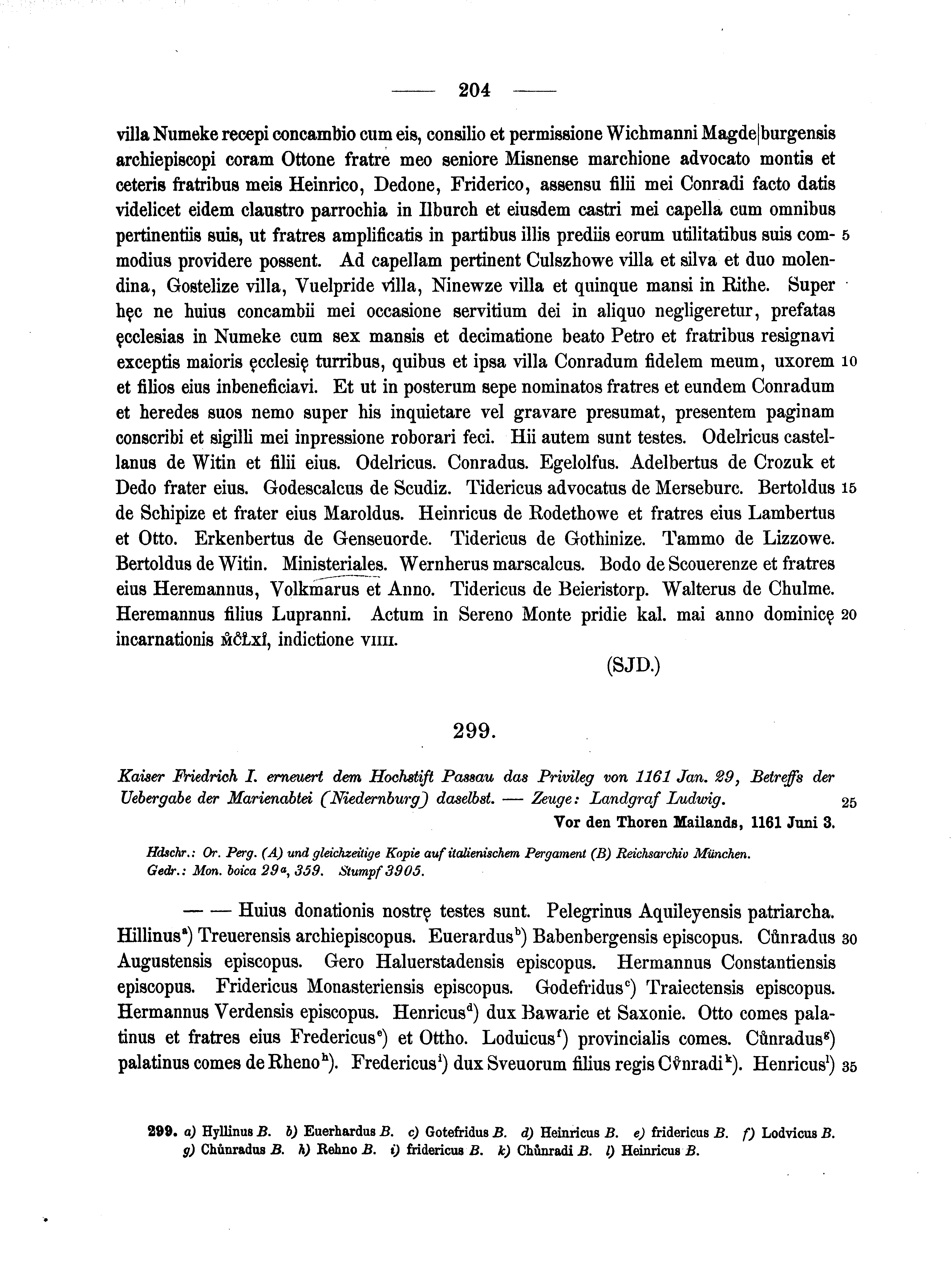 Historische Urkunde Seite 204 aus Band cds1a2