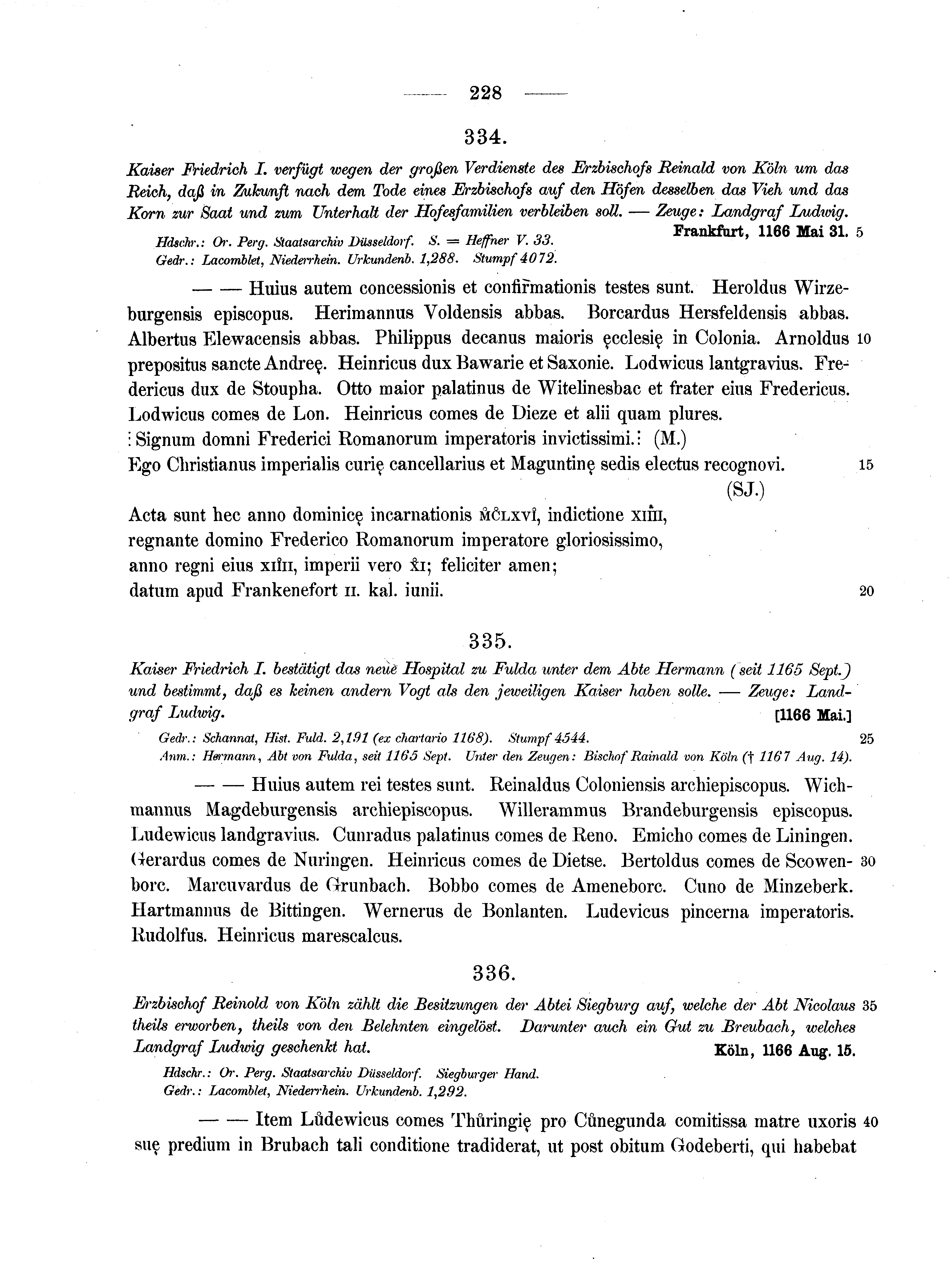 Historische Urkunde Seite 228 aus Band cds1a2