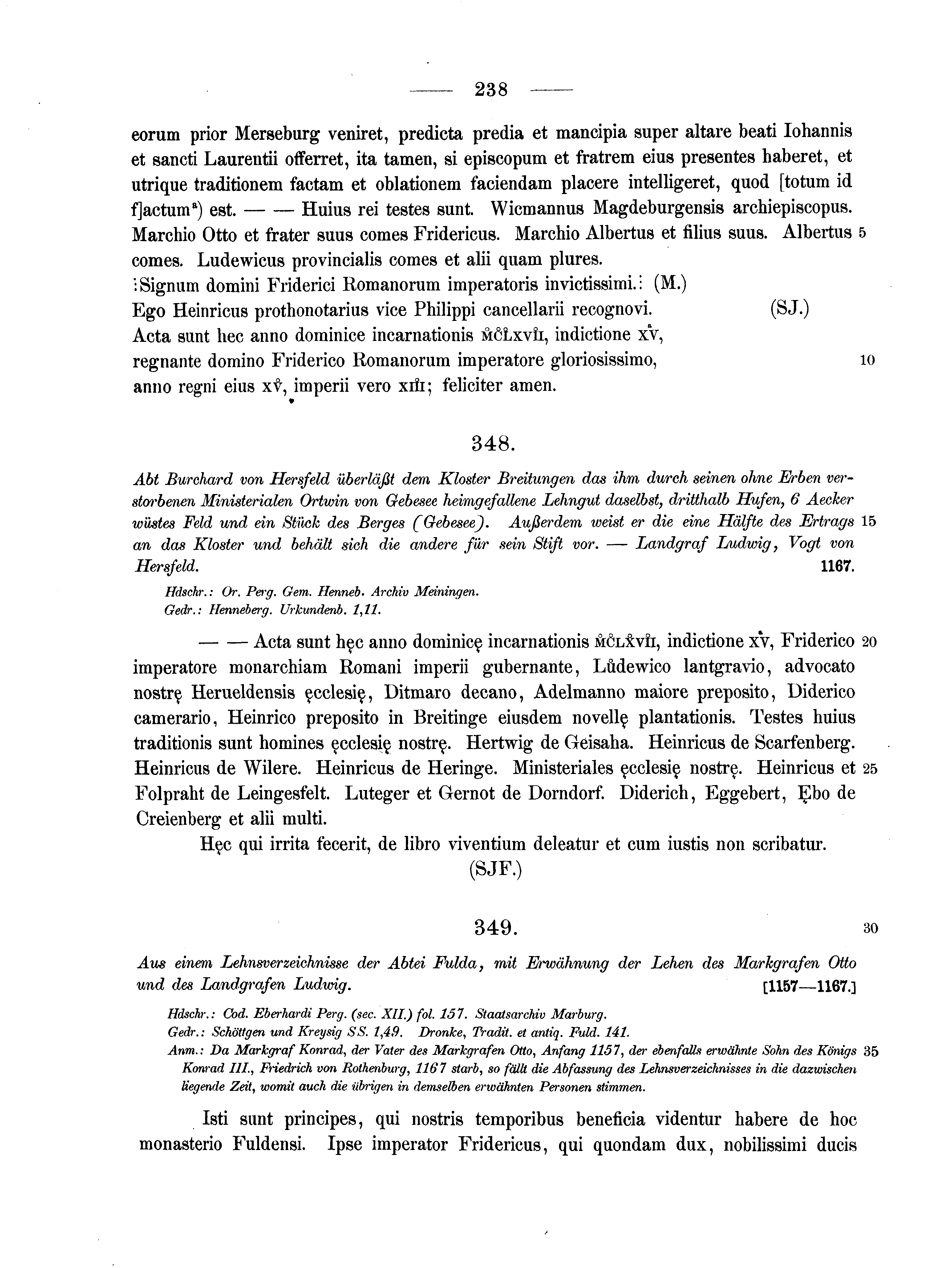 Historische Urkunde Seite 238 aus Band cds1a2