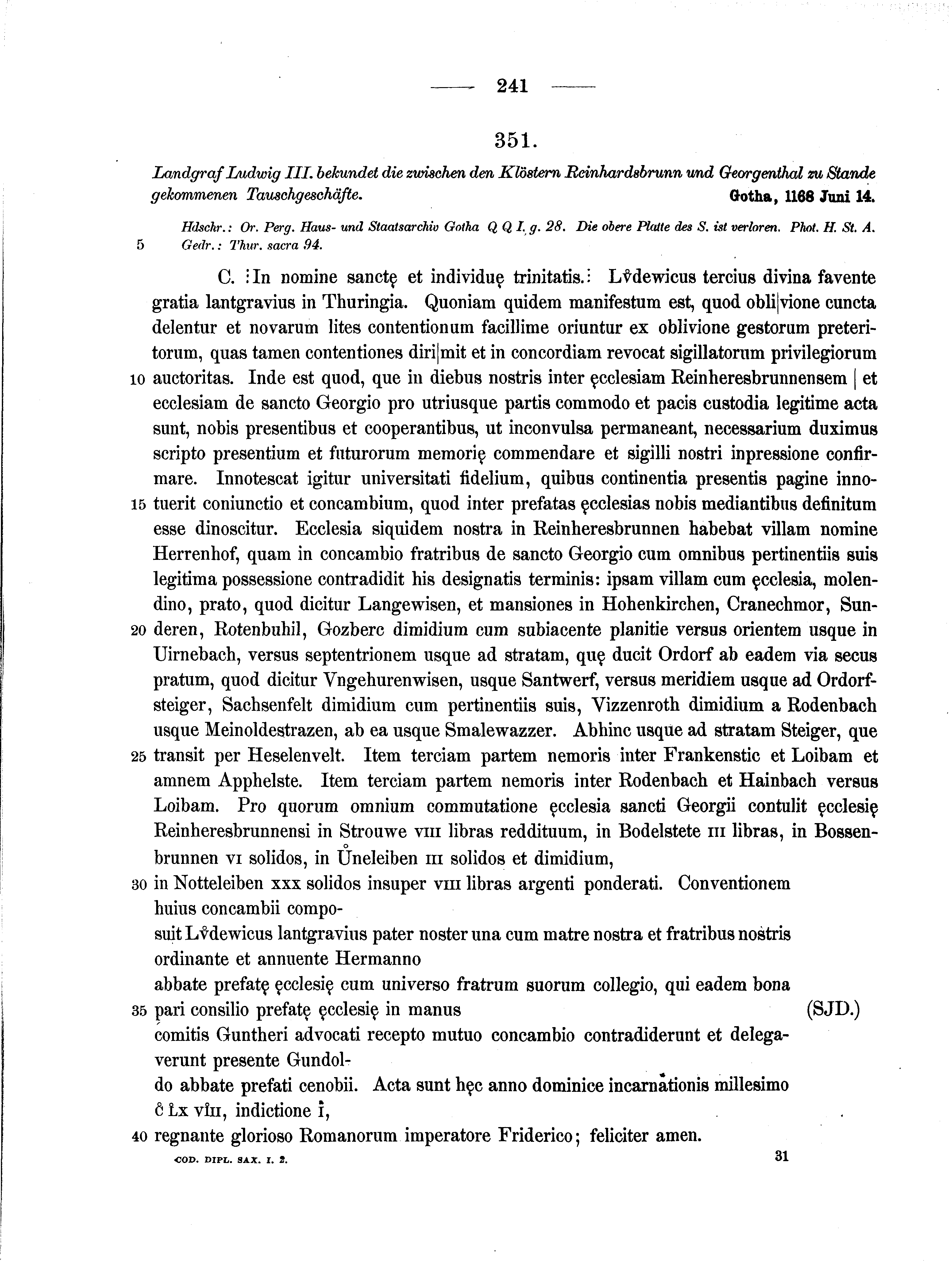 Historische Urkunde Seite 241 aus Band cds1a2