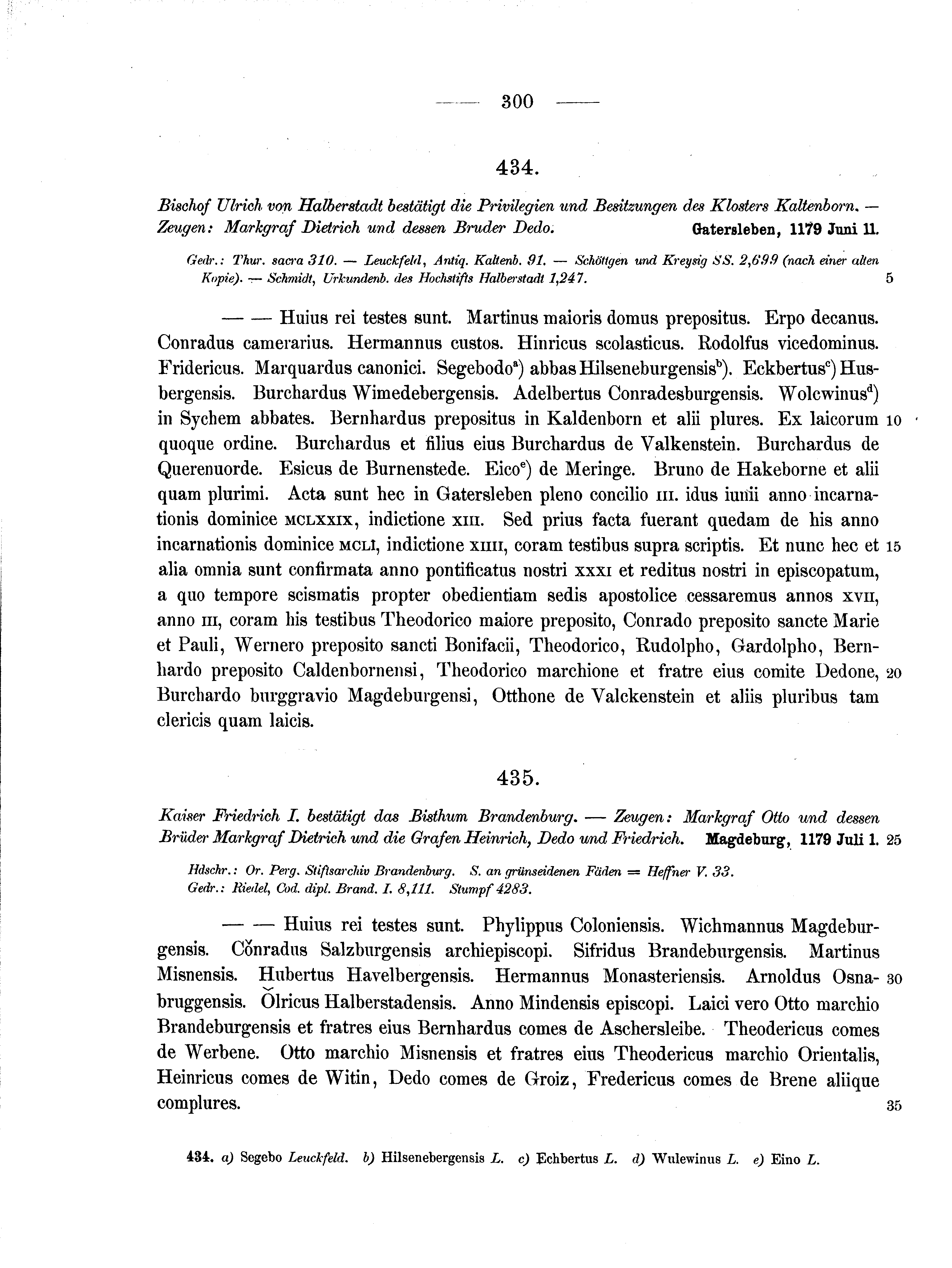 Historische Urkunde Seite 300 aus Band cds1a2