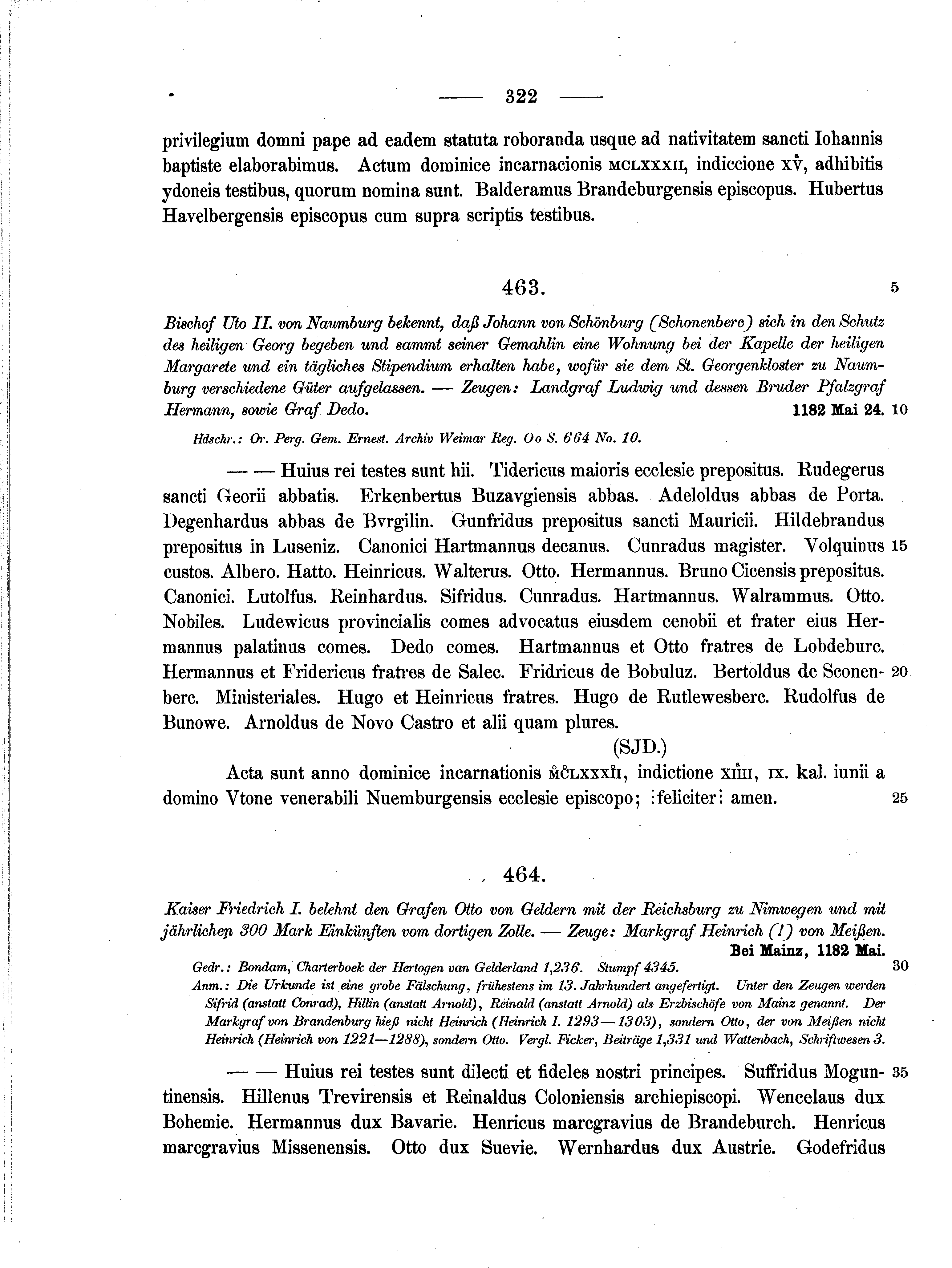 Historische Urkunde Seite 322 aus Band cds1a2