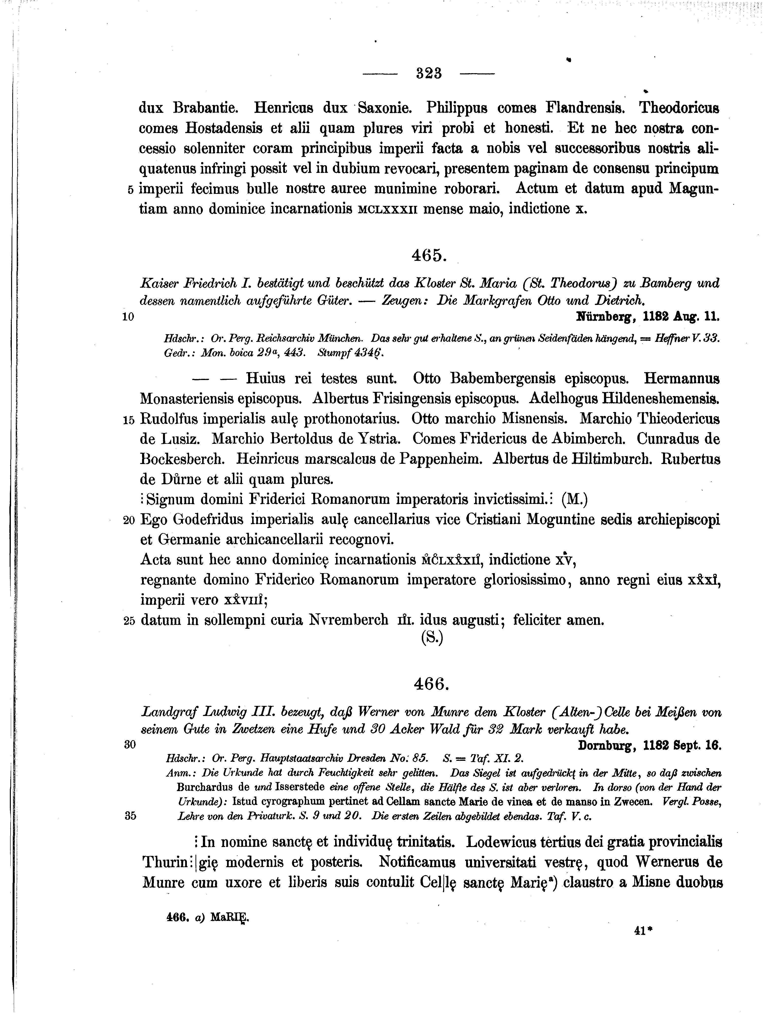 Historische Urkunde Seite 323 aus Band cds1a2