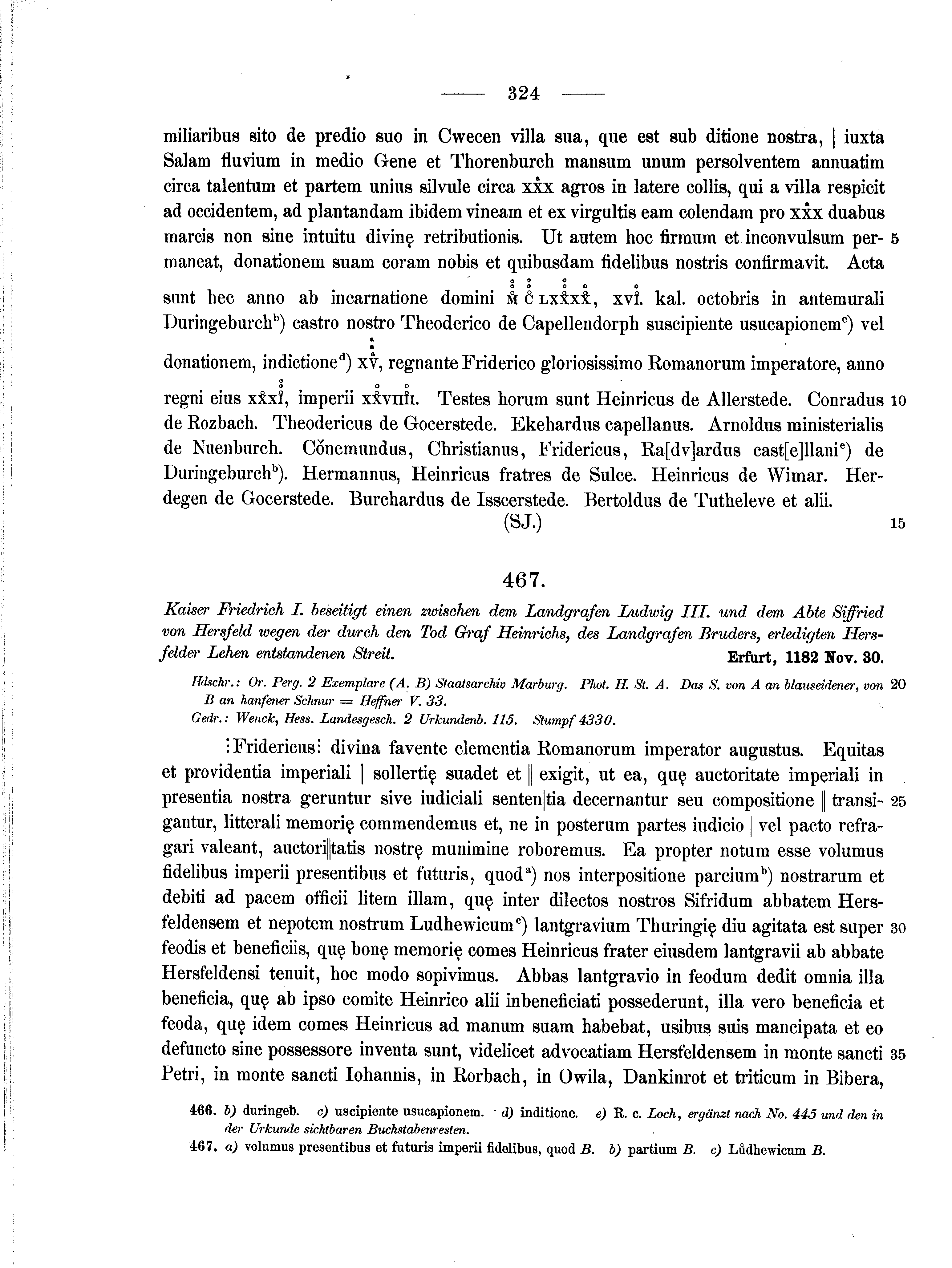Historische Urkunde Seite 324 aus Band cds1a2