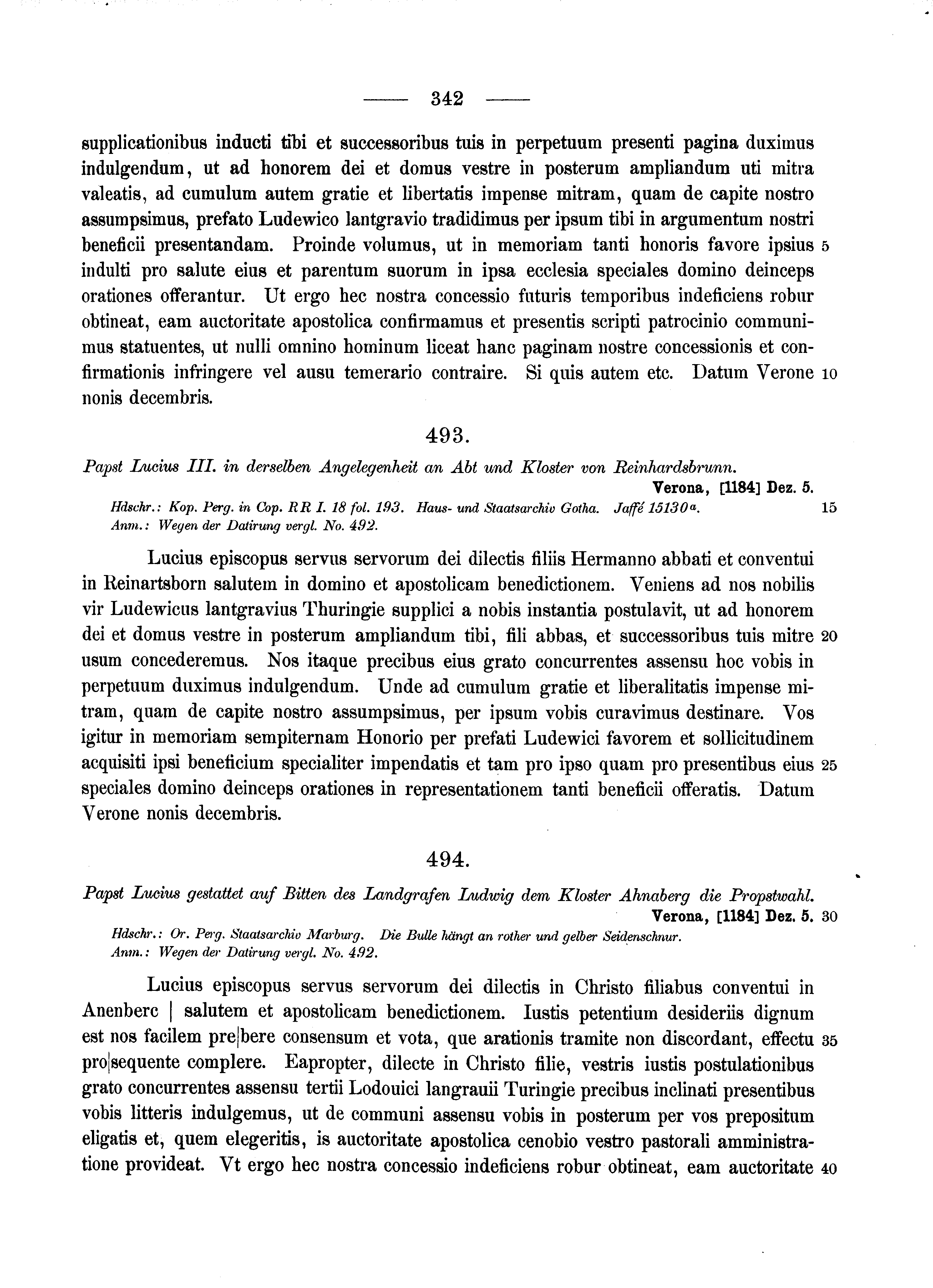 Historische Urkunde Seite 342 aus Band cds1a2