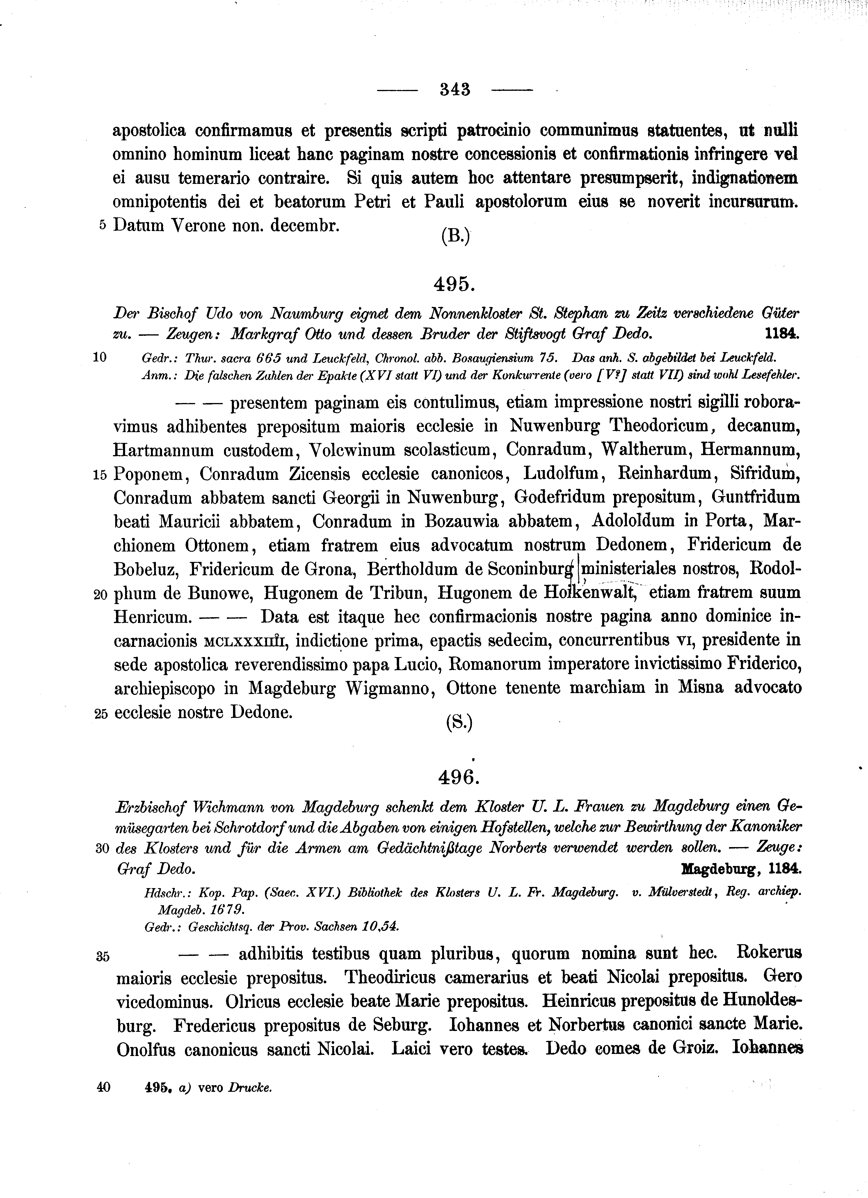 Historische Urkunde Seite 343 aus Band cds1a2