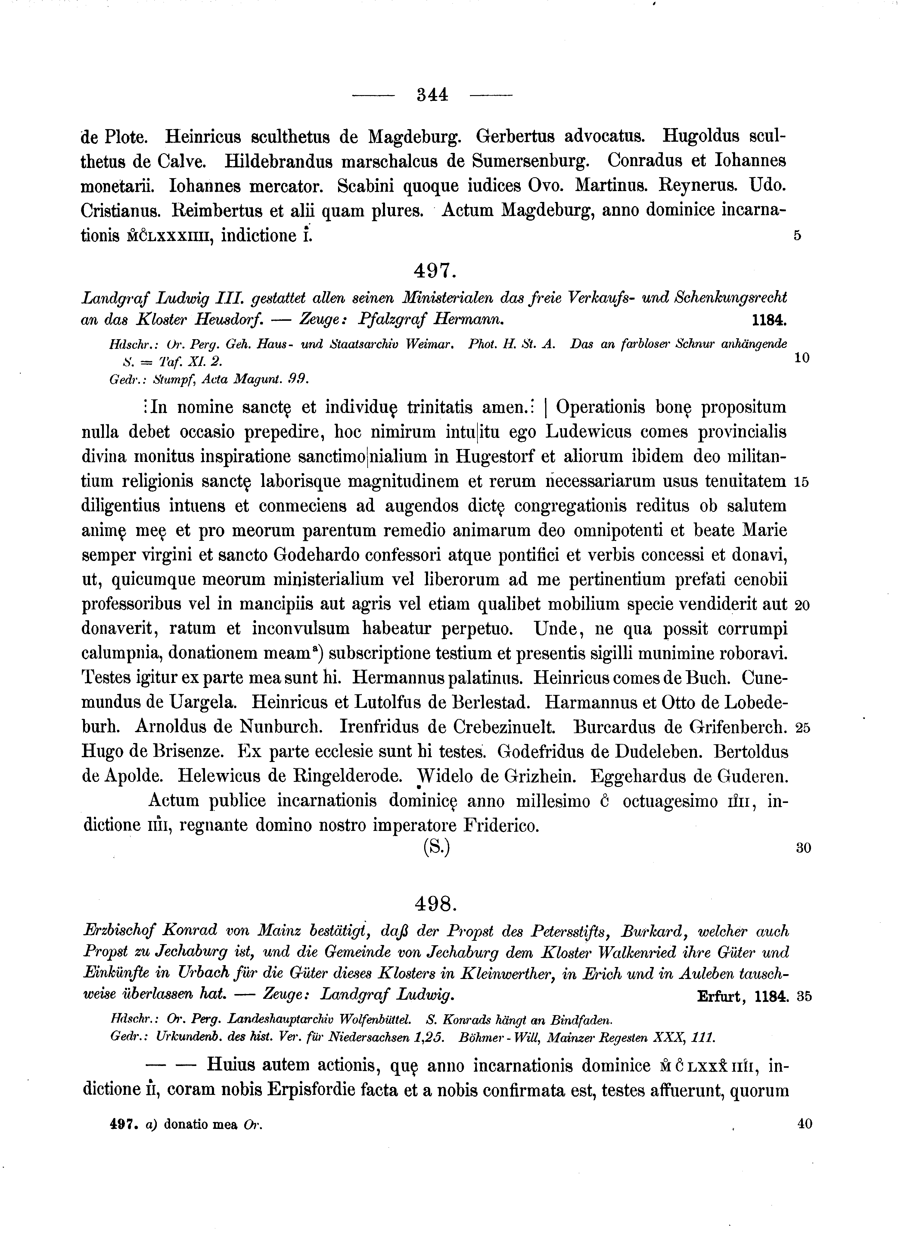 Historische Urkunde Seite 344 aus Band cds1a2