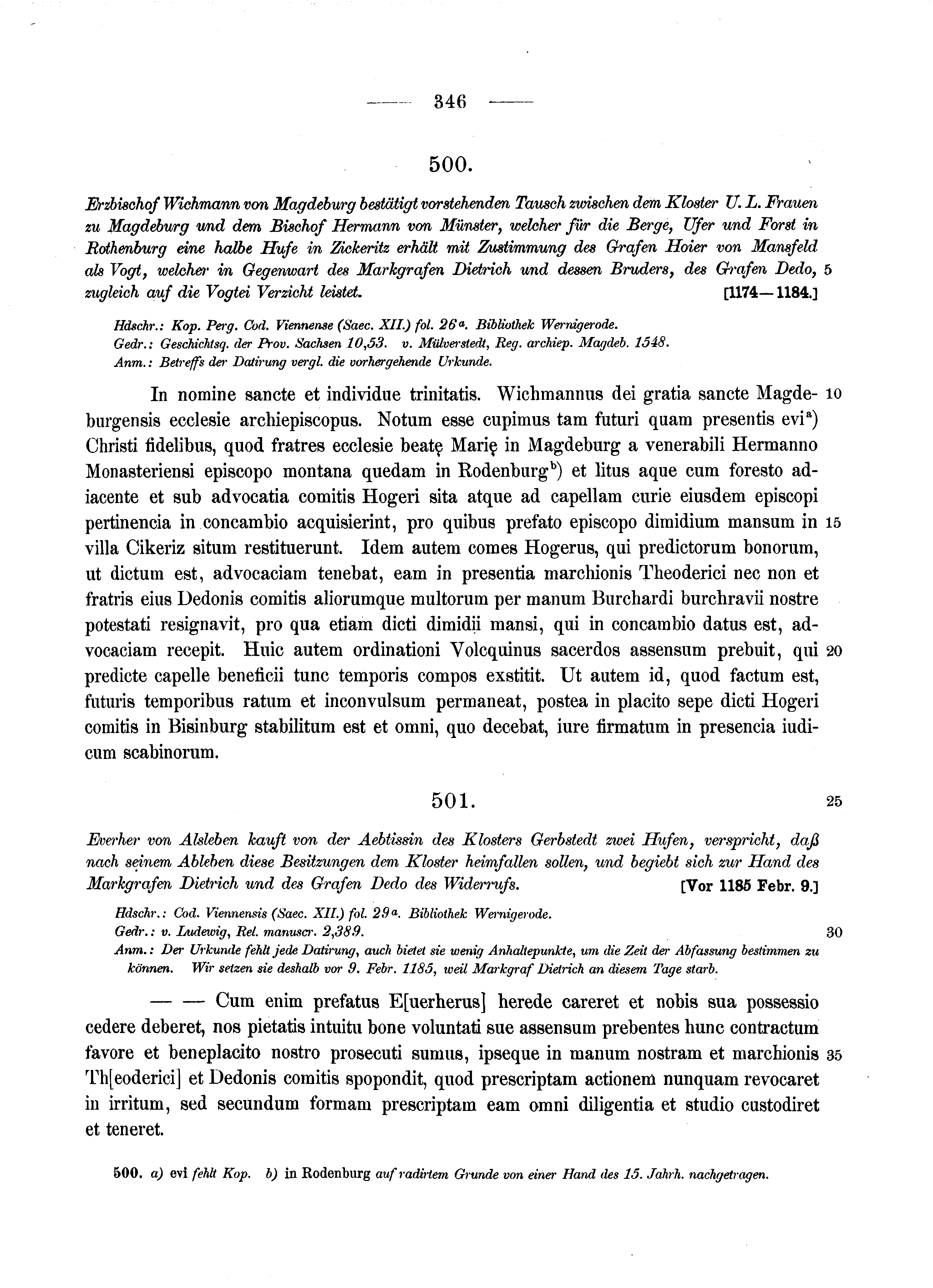 Historische Urkunde Seite 346 aus Band cds1a2