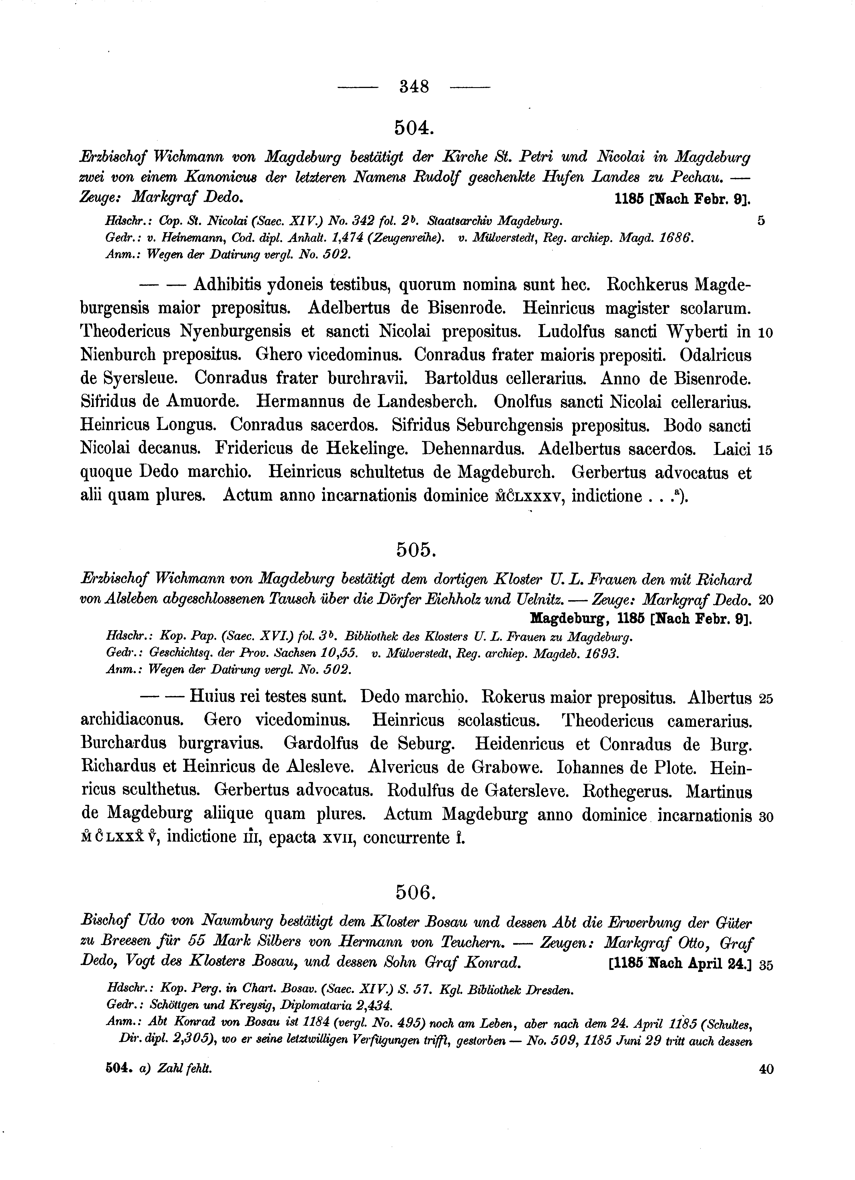 Historische Urkunde Seite 348 aus Band cds1a2